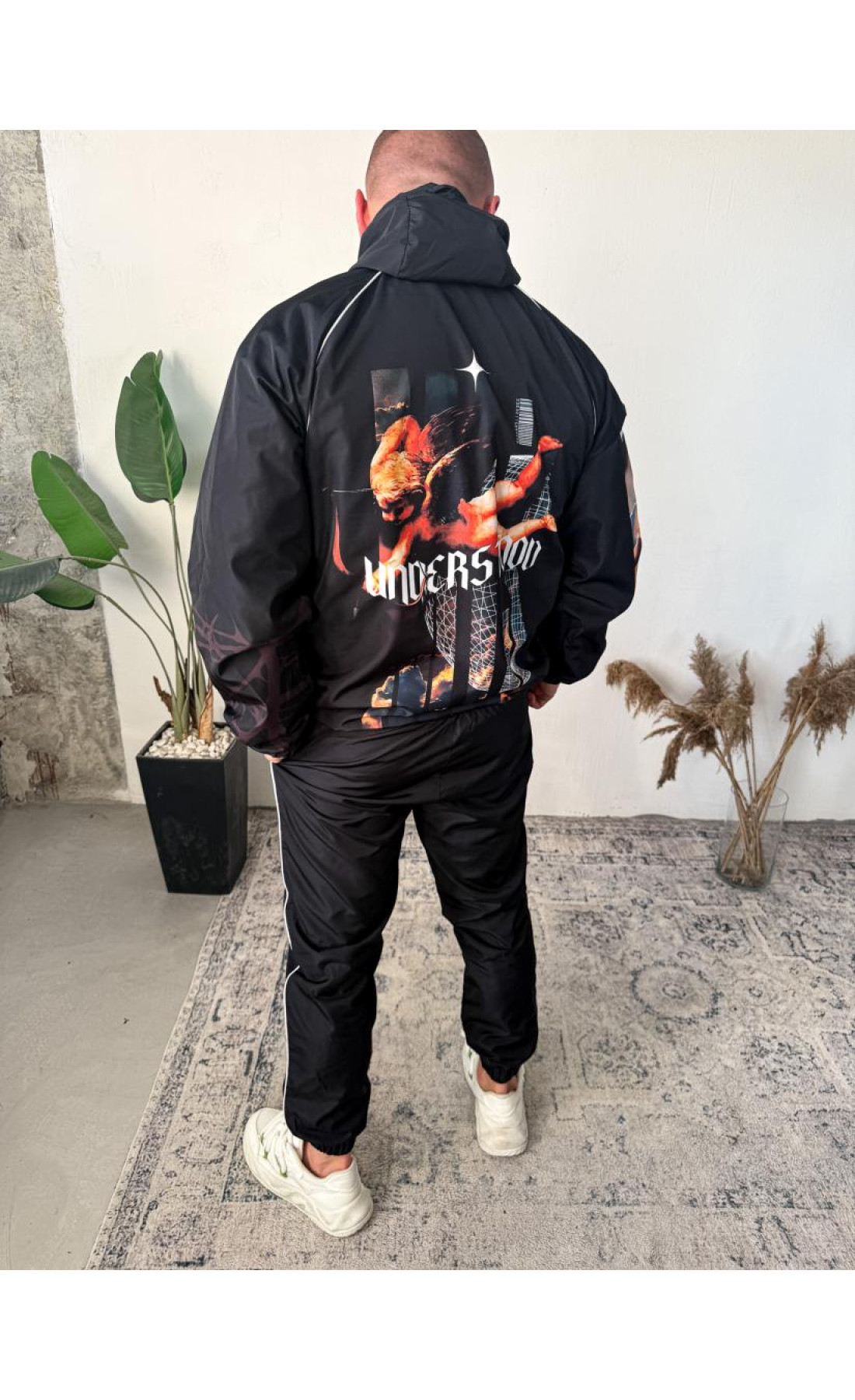 Костюм анорак джогери чоловічий стильний чорний