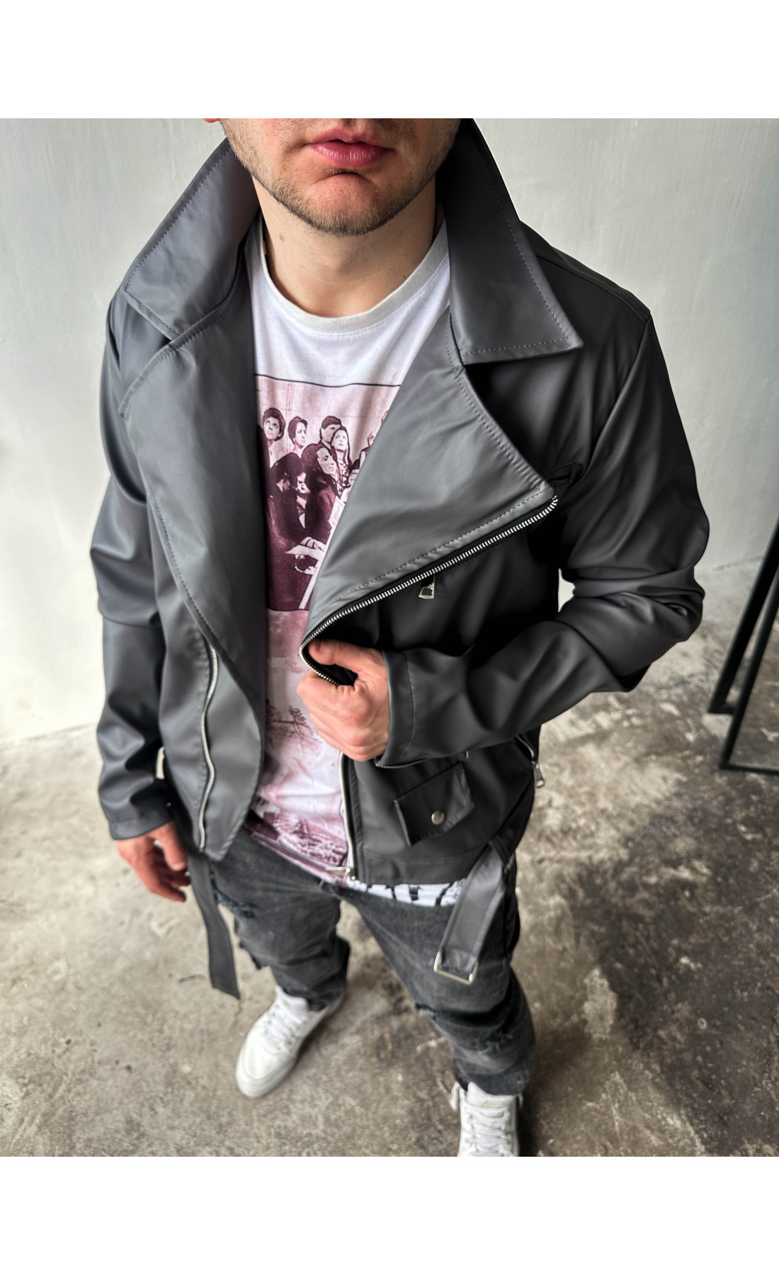 Шкіряна куртка екошкіра чоловіча  весна осінь