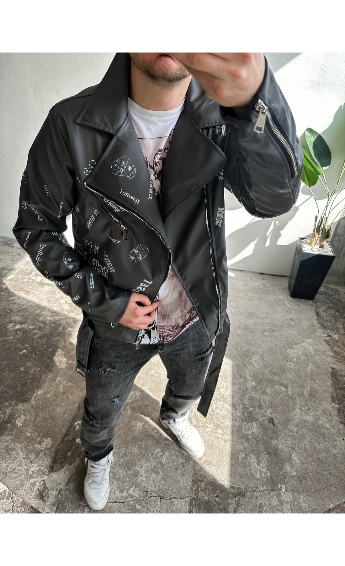 Шкіряна куртка екошкіра чоловіча  весна осінь