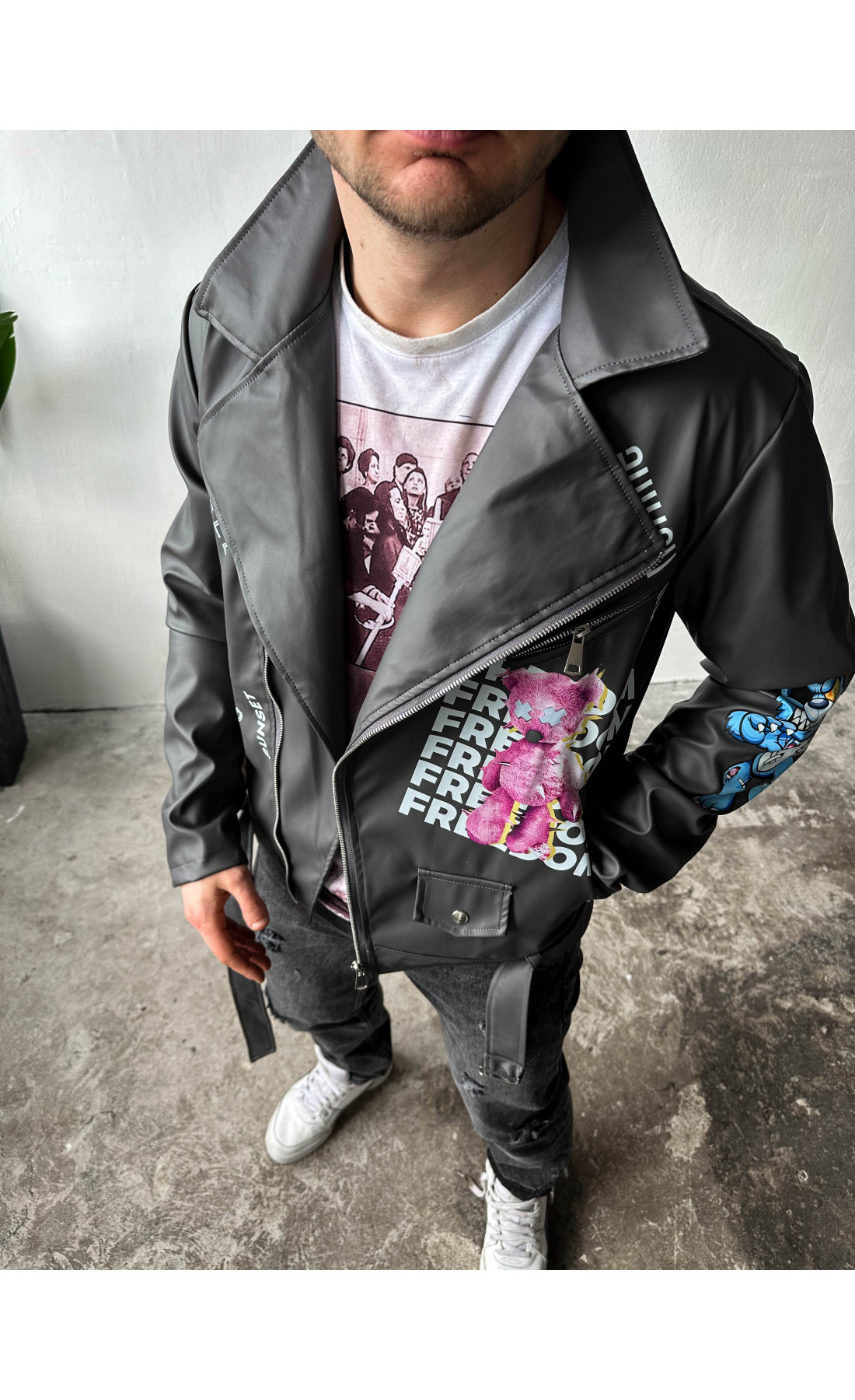 Шкіряна куртка екошкіра чоловіча  весна осінь