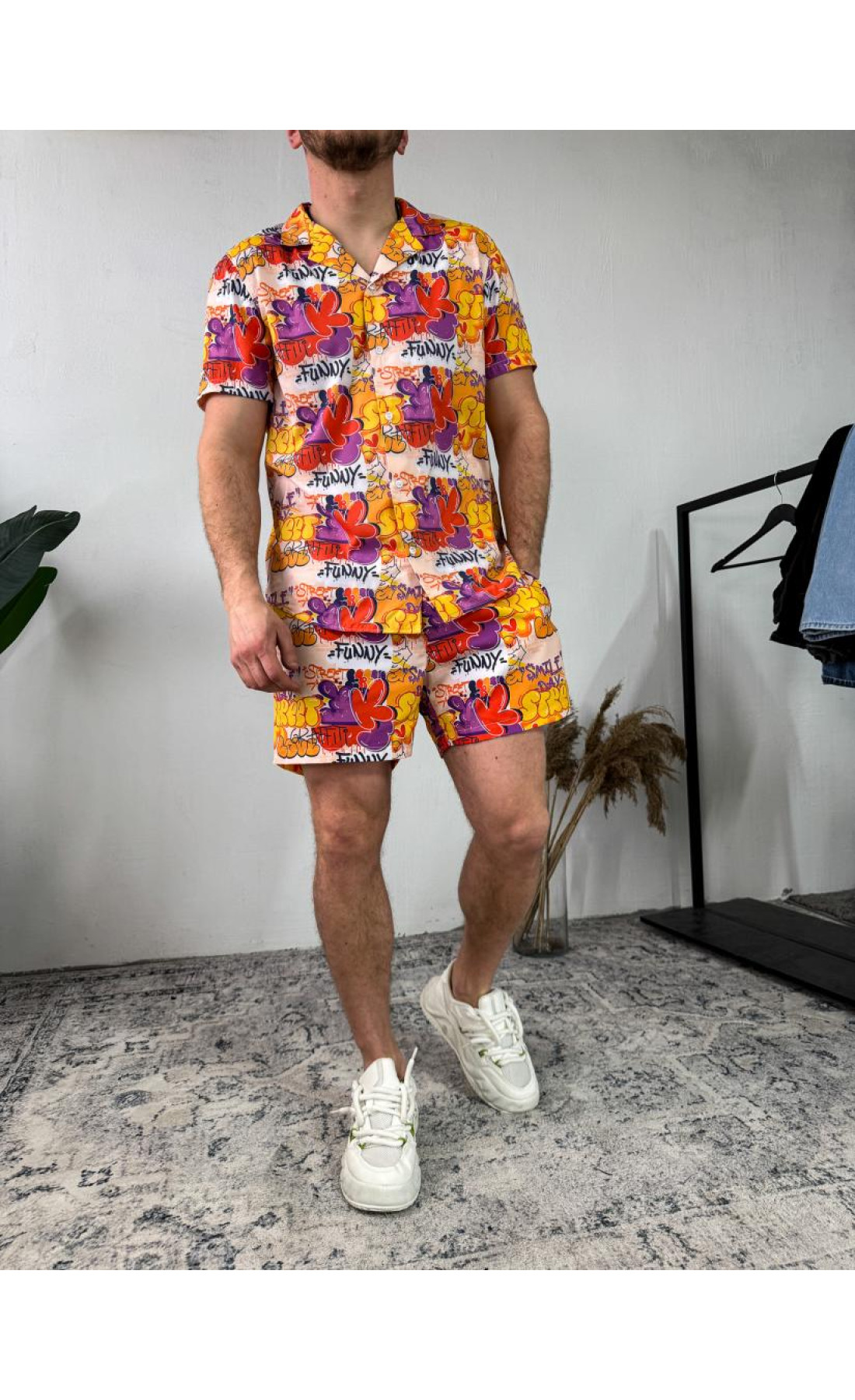 Пляжний костюм чоловічий літо шорти сорочка