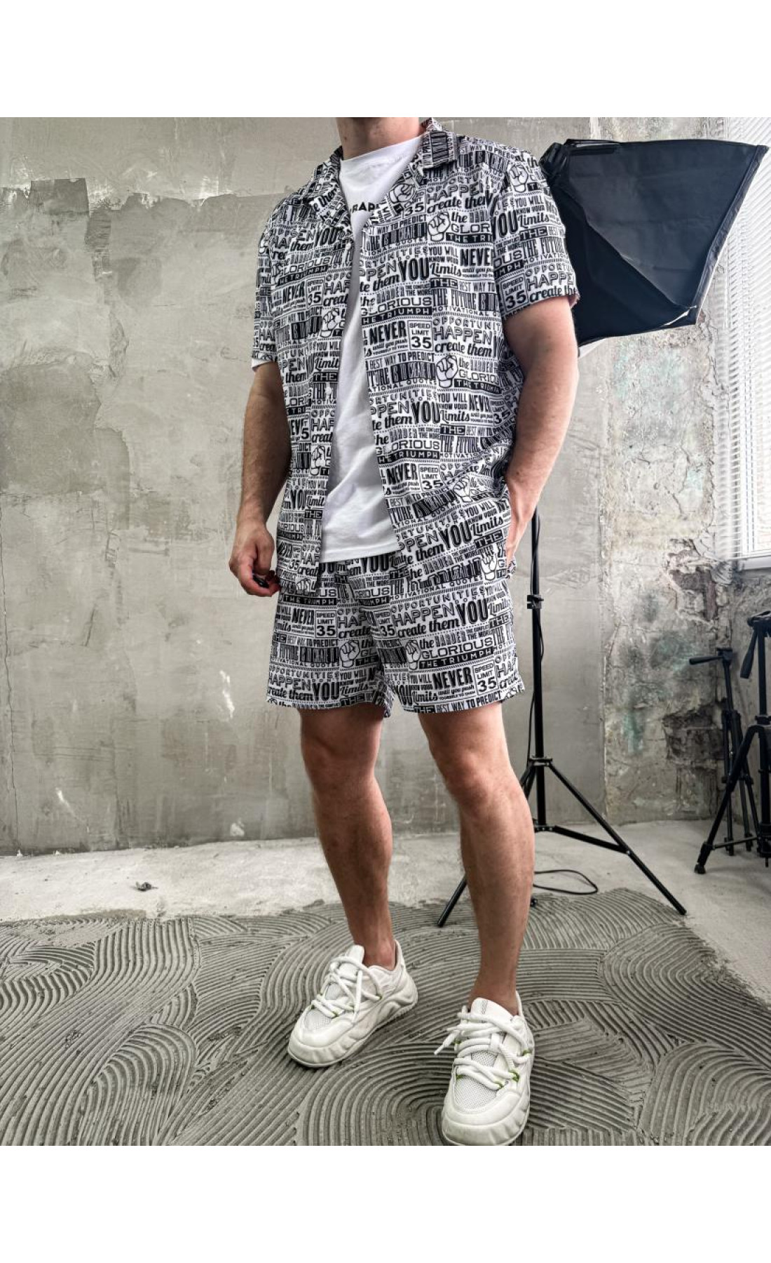 Пляжний костюм чоловічий літо шорти сорочка