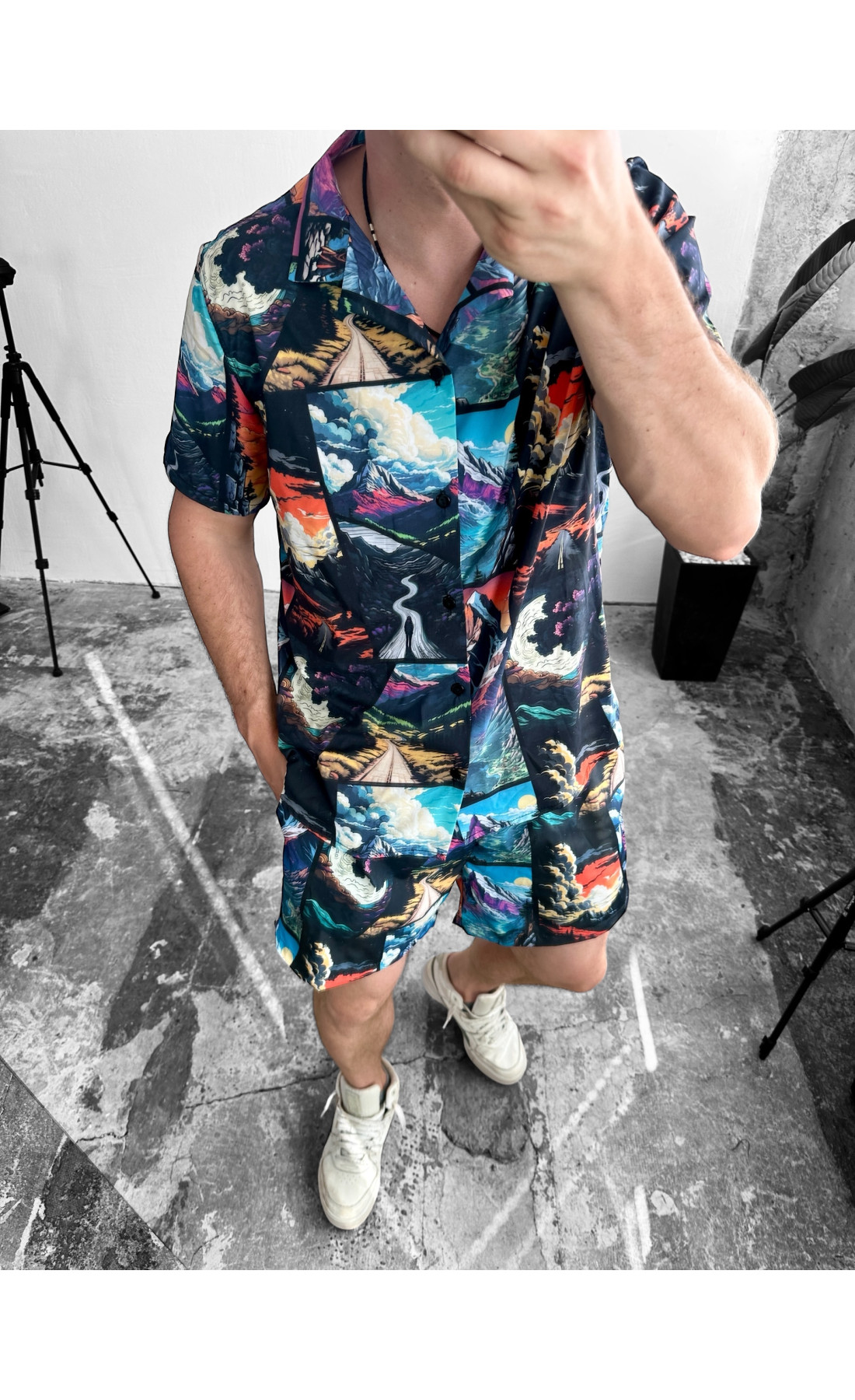 Пляжний костюм сорочка шорти чоловічій яскравий літо