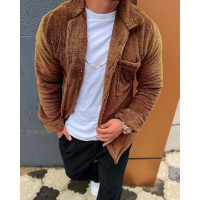 Весняна чоловіча сорочка коричневого кольору