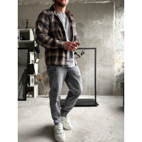 Сорочка байкова  вільна посадка чоловіча в клітинку