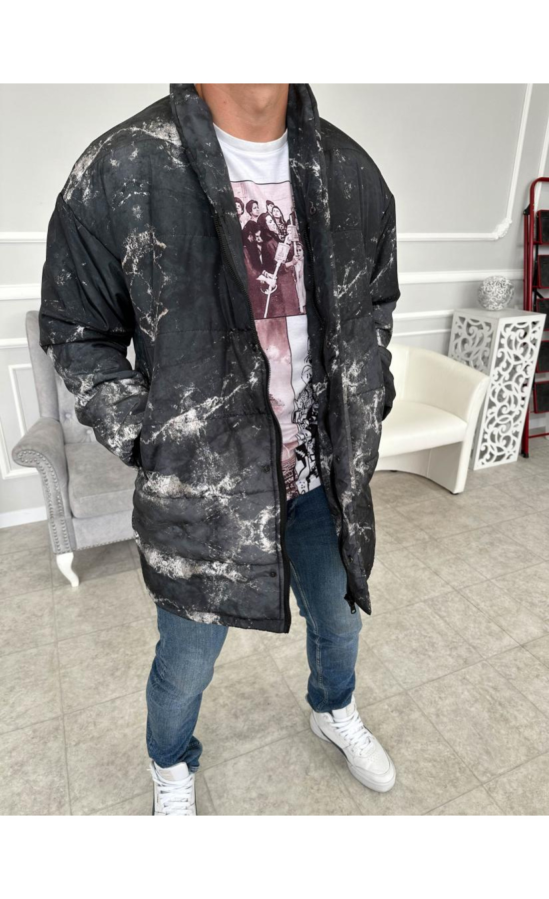 Молодіжна чоловіча довга куртка