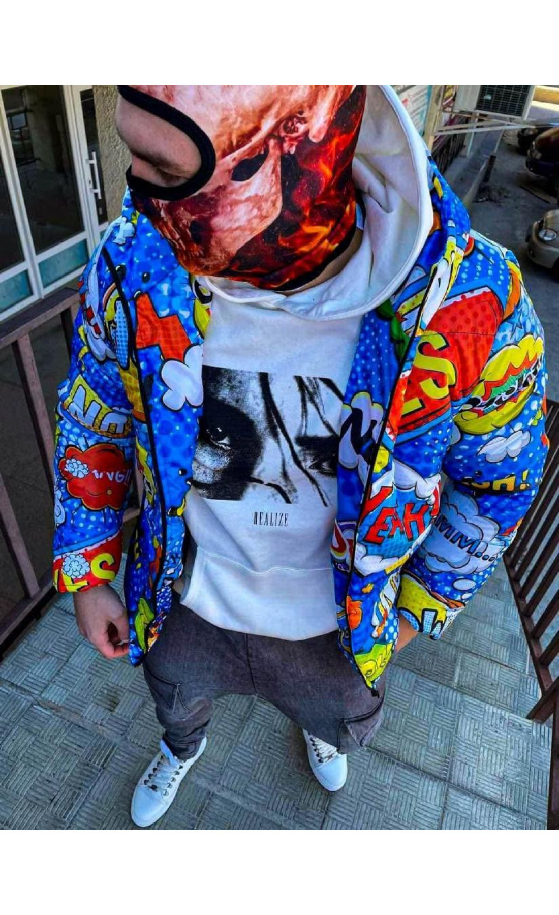 Різнобарвна тепла куртка