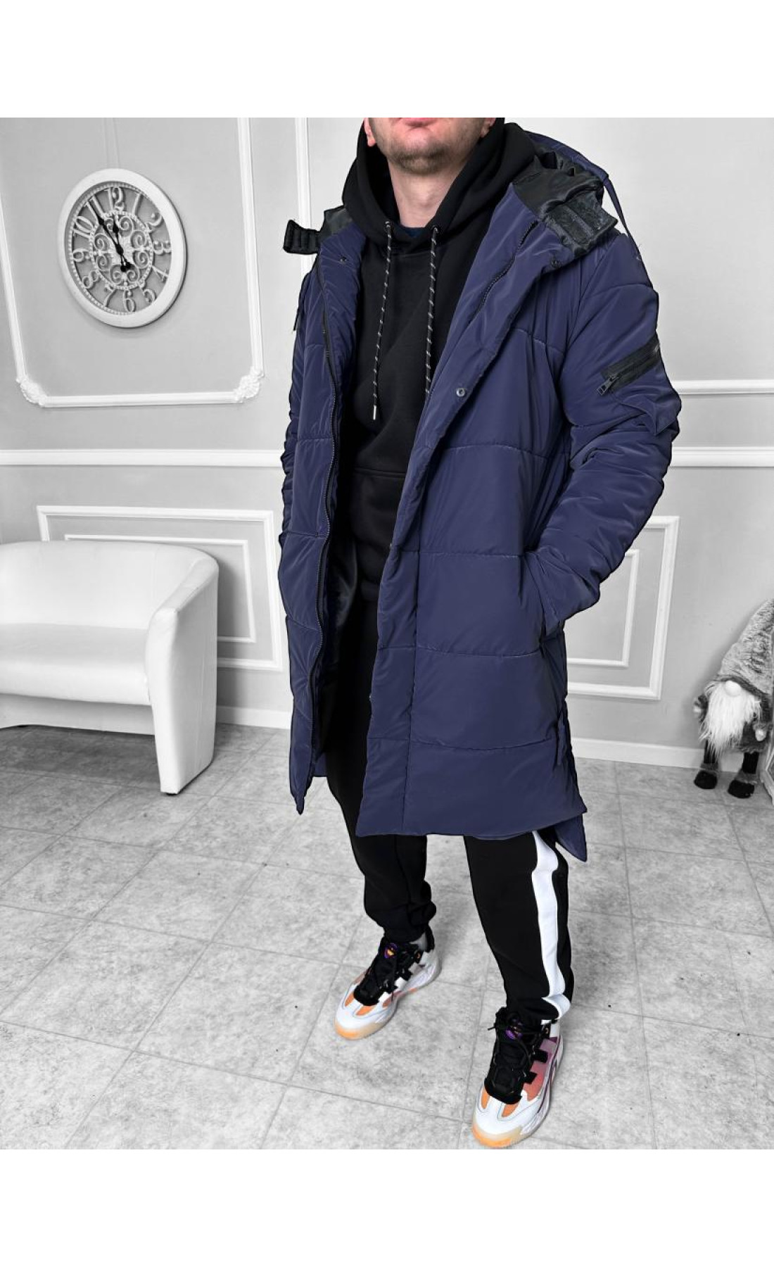 Парка чоловіча тепла зимова унісекс довга з капюшоном