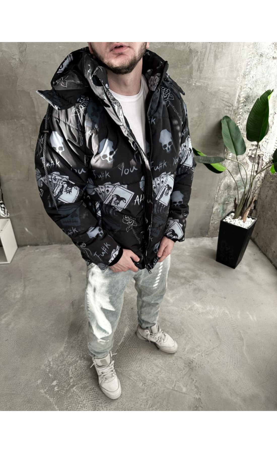 Куртка зимова зі знімним капюшоном чоловіча зима осінь весна