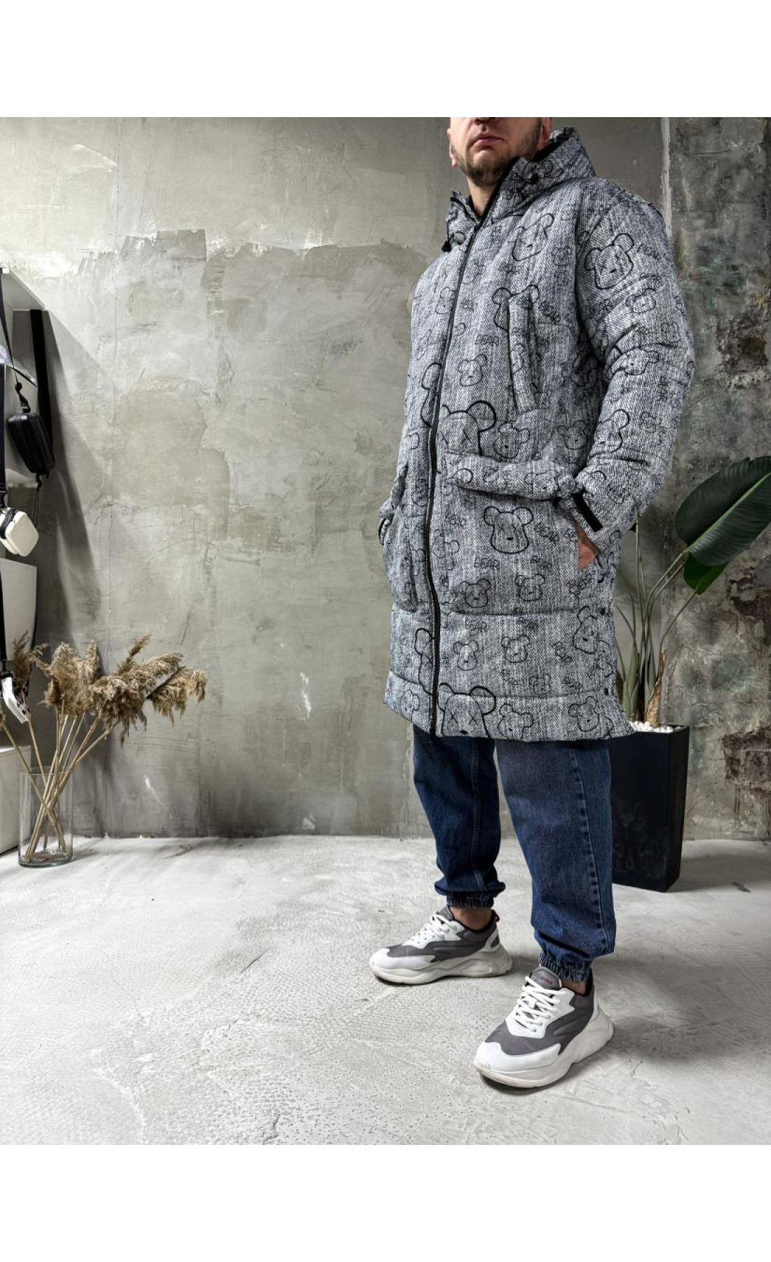 Куртка зимова з капюшоном чоловіча зима унісекс