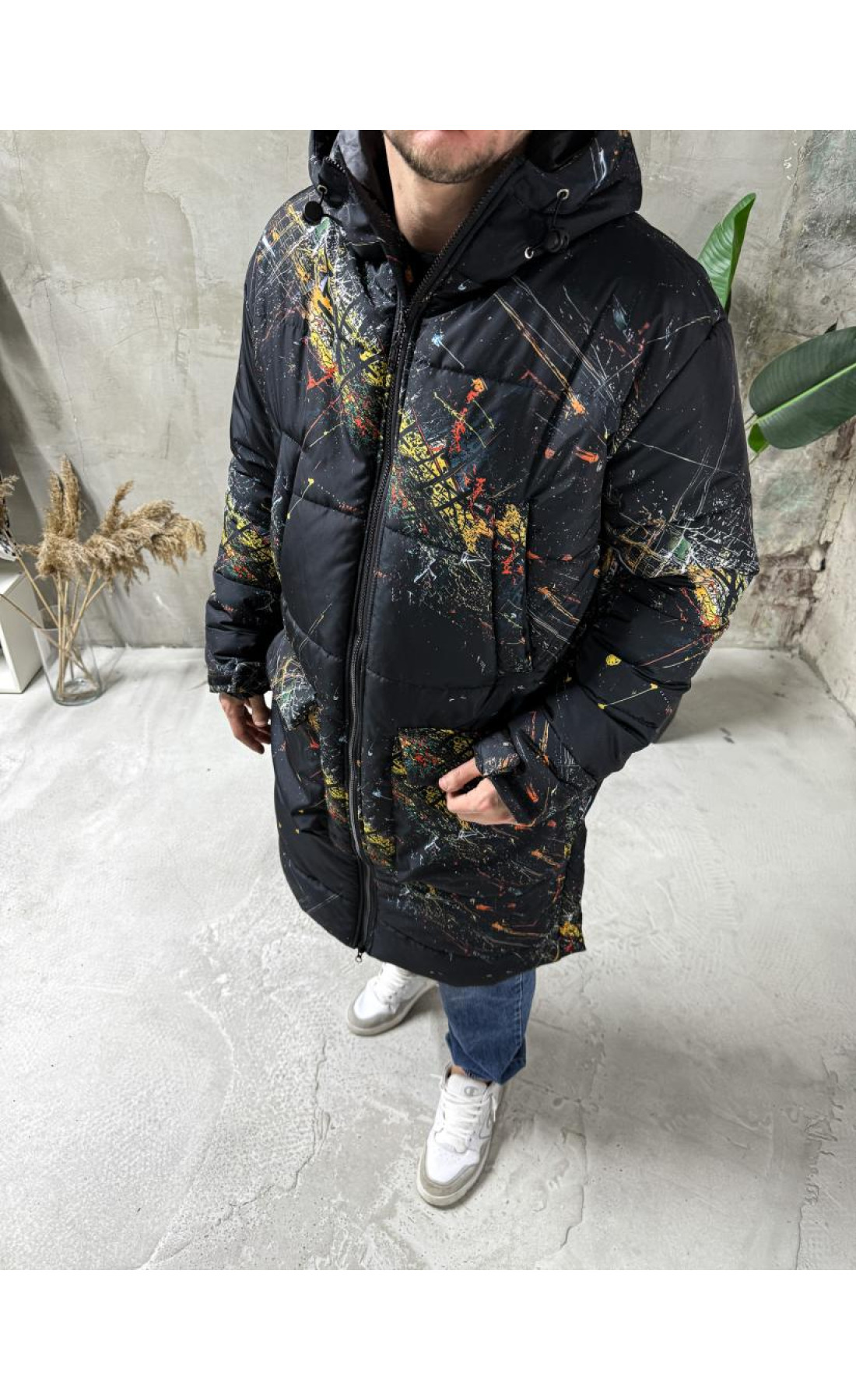 Куртка зимова з капюшоном чоловіча зима унісекс