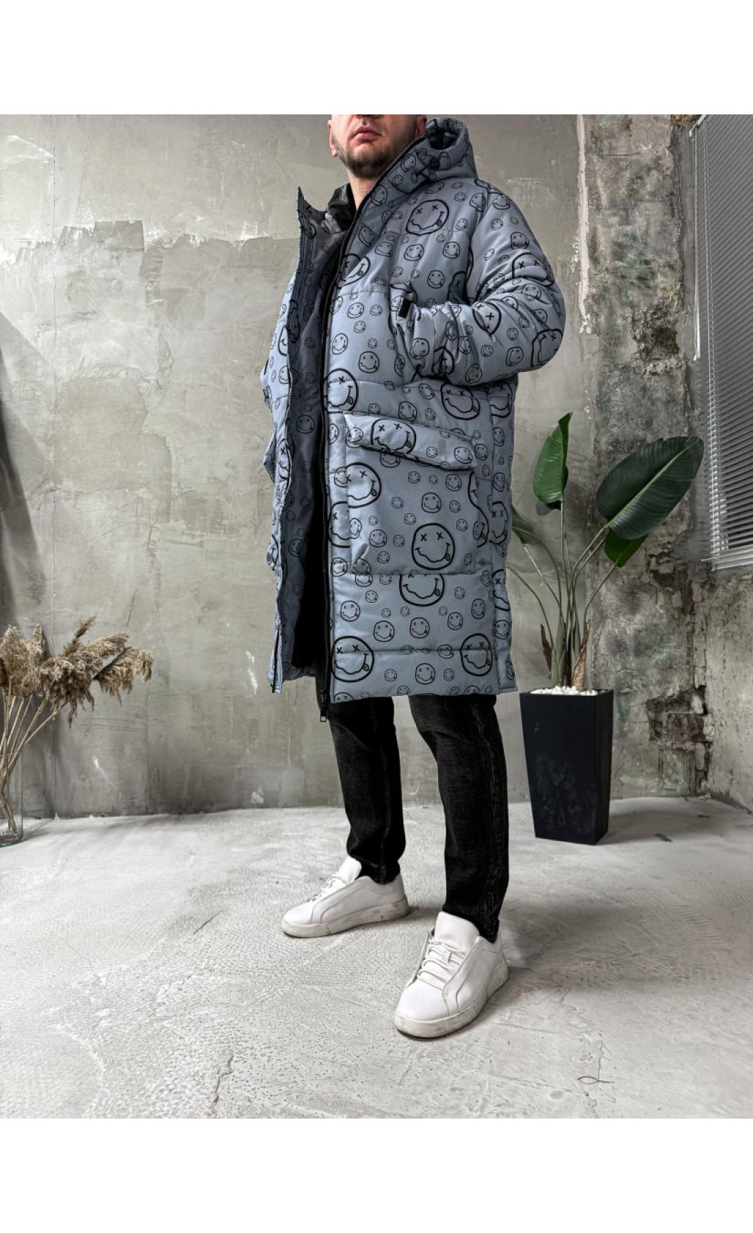 Куртка зимова з капюшоном чоловіча зима унісекс