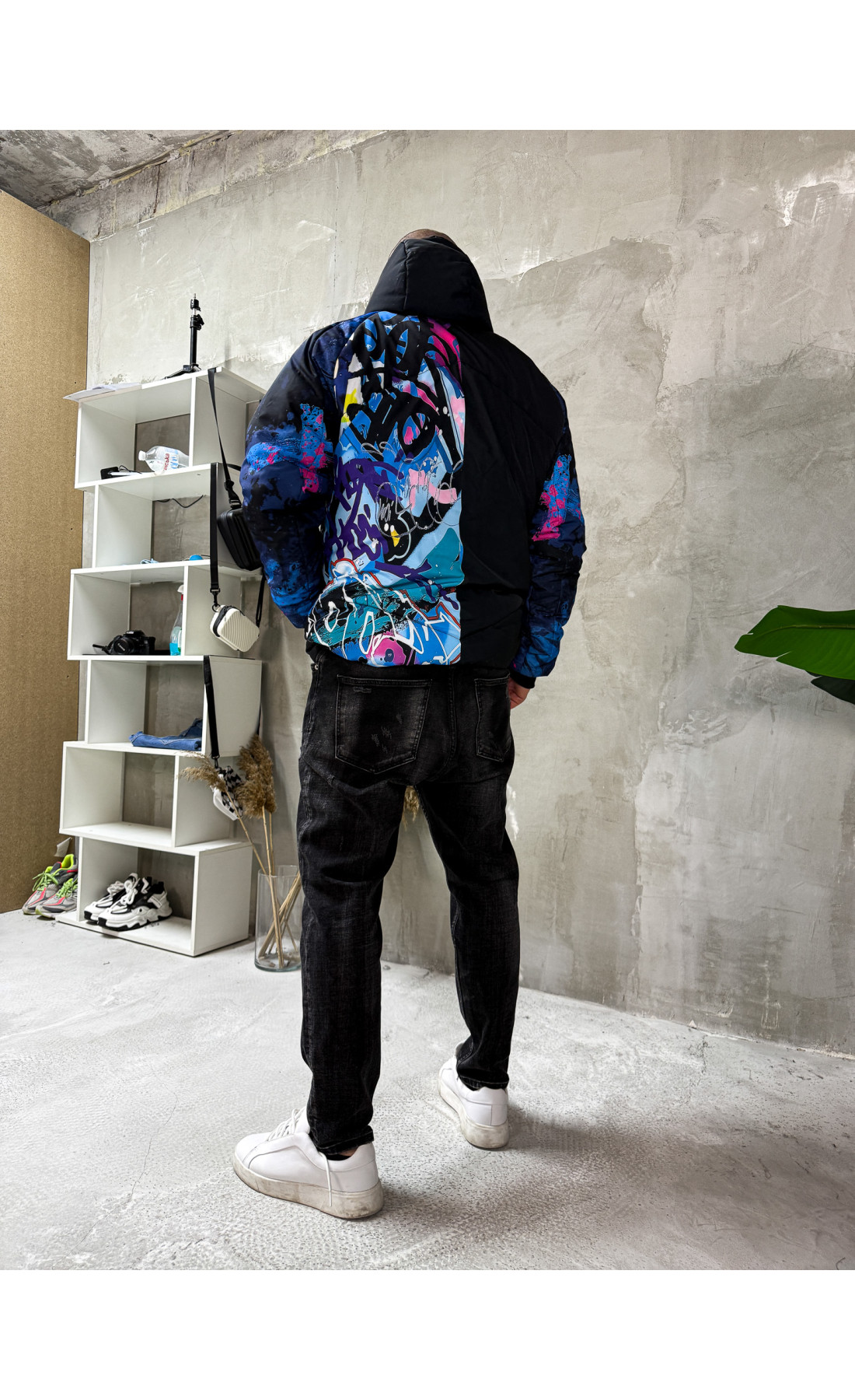 Куртка чоловіча з принтом зима капюшон