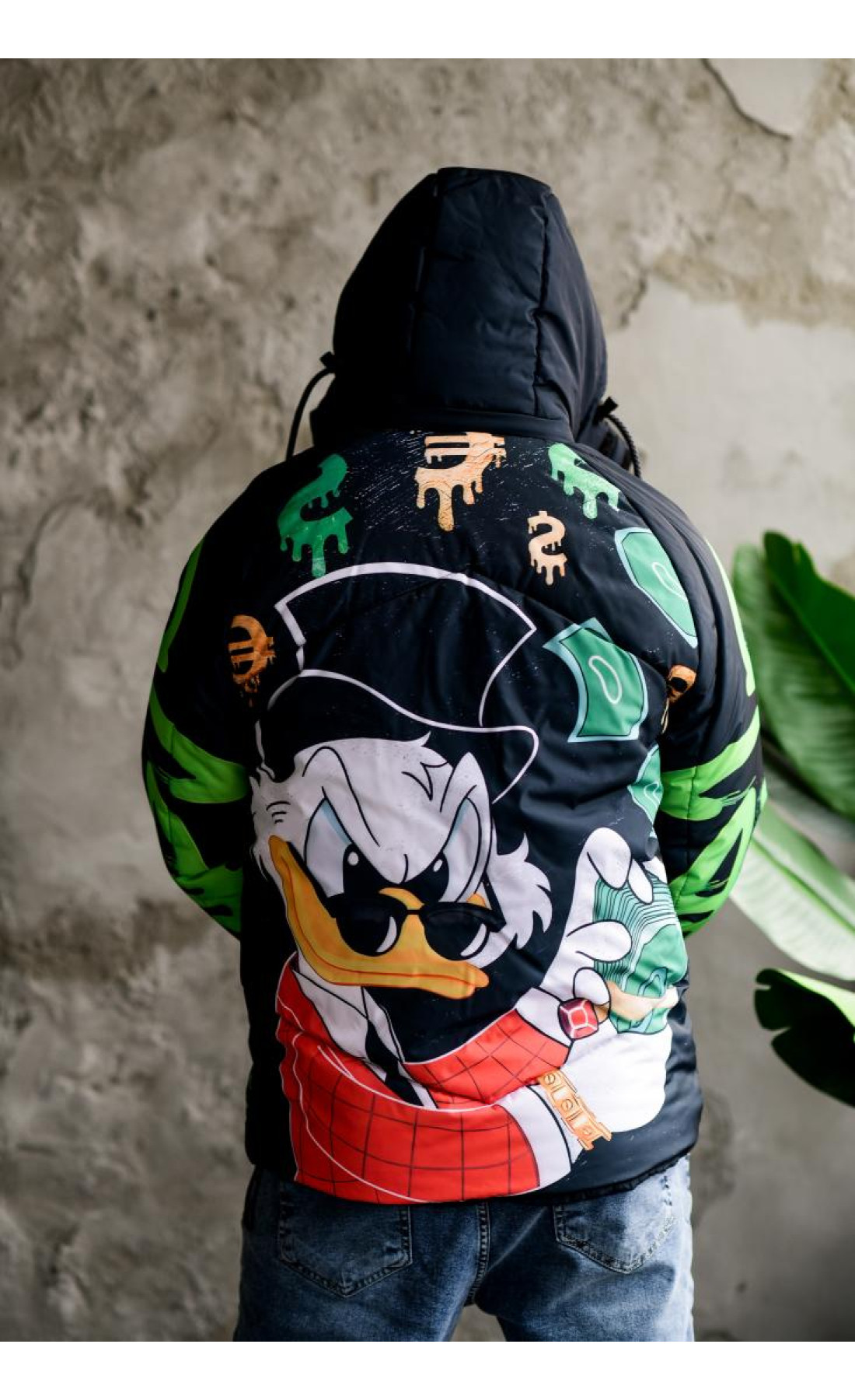 Куртка чоловіча з принтом зима капюшон