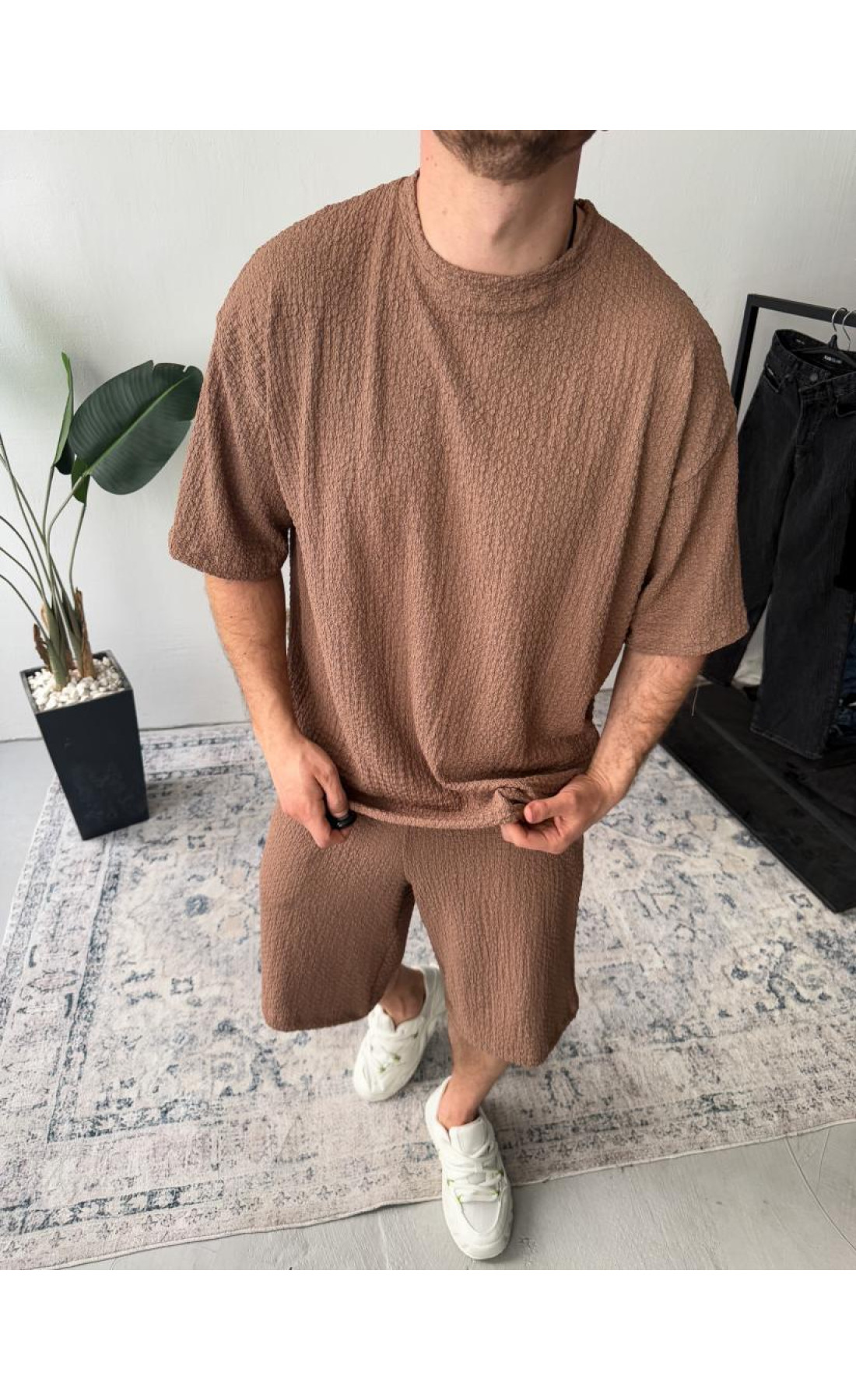 Комплект футболка шорти чоловічий стильний літо легкий трикотаж