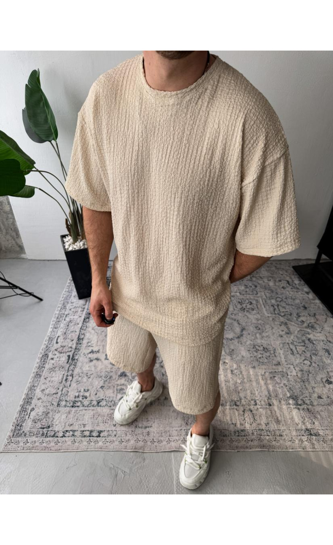 Комплект футболка шорти чоловічий стильний літо легкий трикотаж