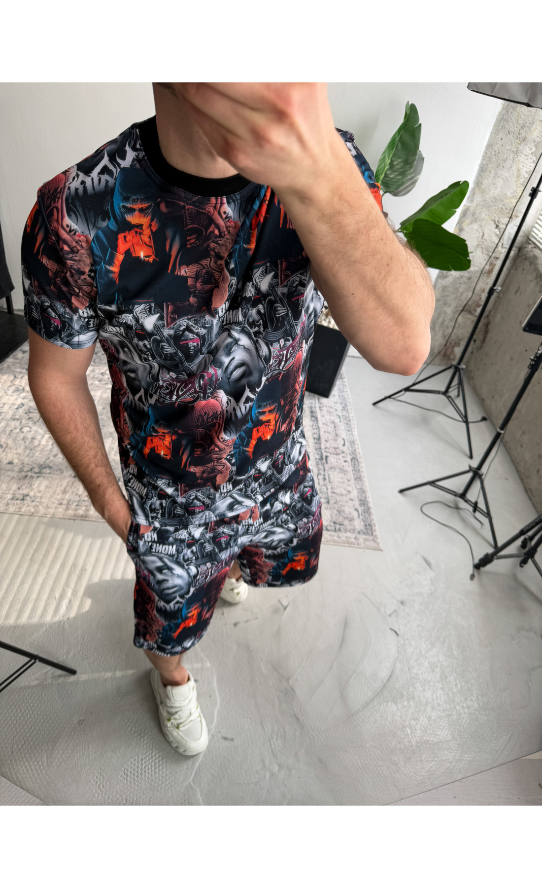 Комлект футболка шорти чоловічі  принтовані літо