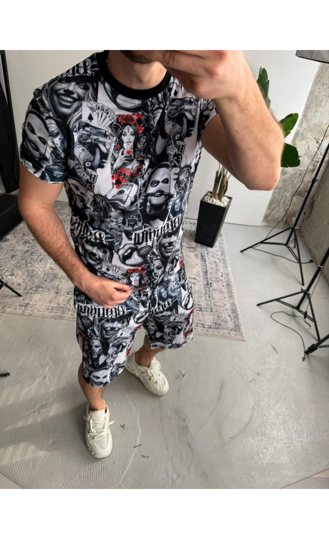 Комлект футболка шорти чоловічі  принтовані літо