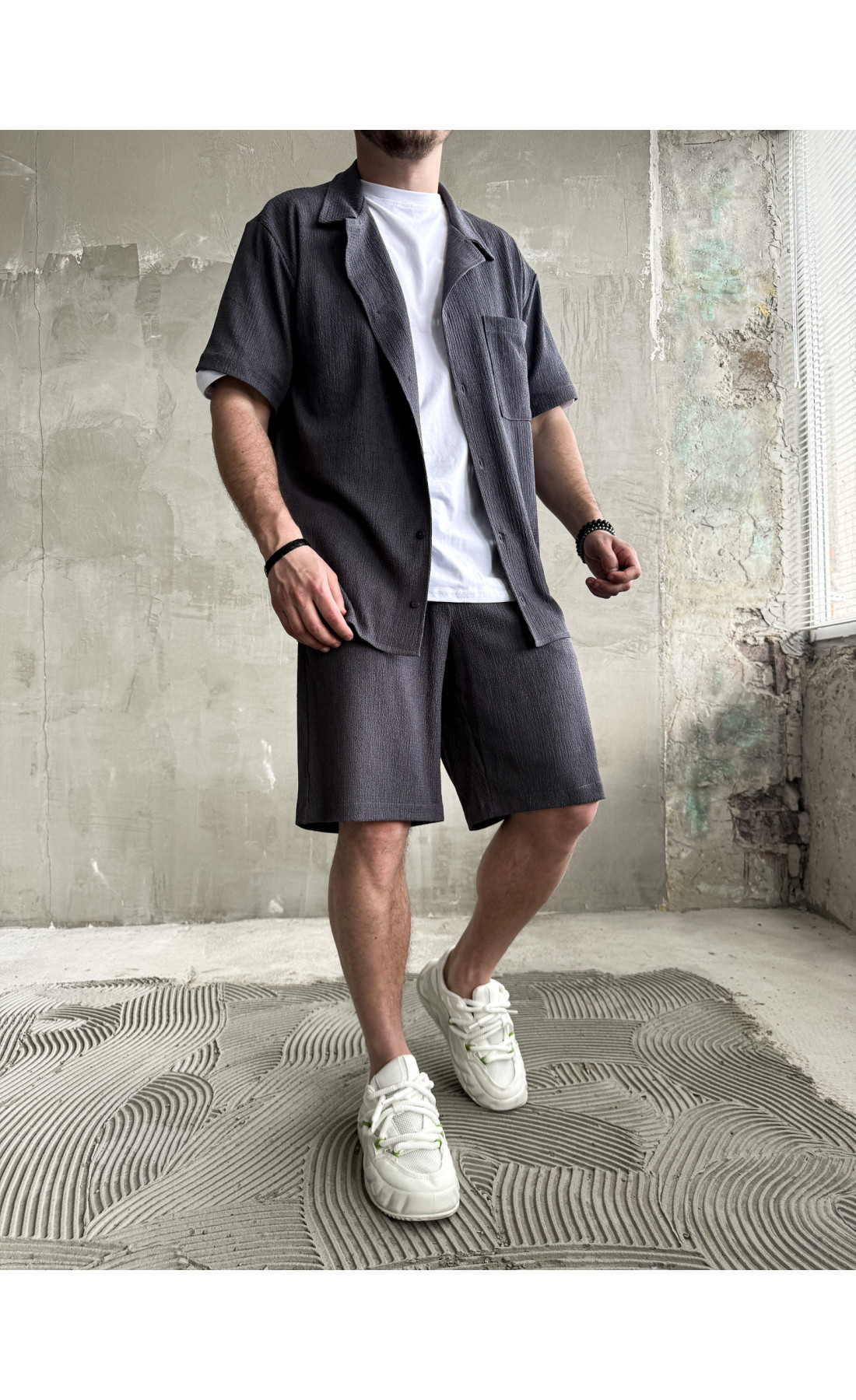 Комплект сорочка шорти чоловічий весна літо легкий