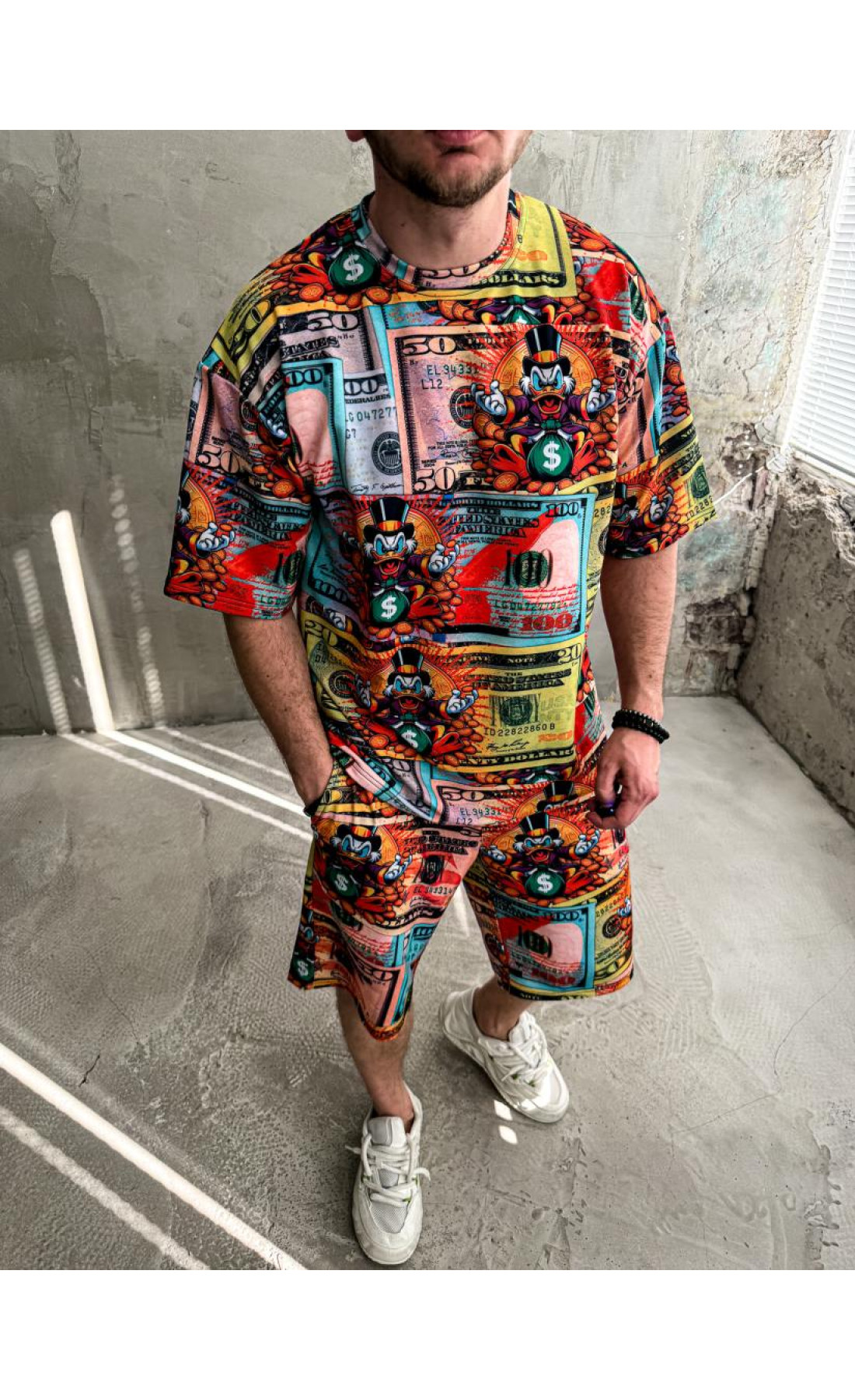 Комплект футболка шорти чоловічий стильний яскравий дональд дак