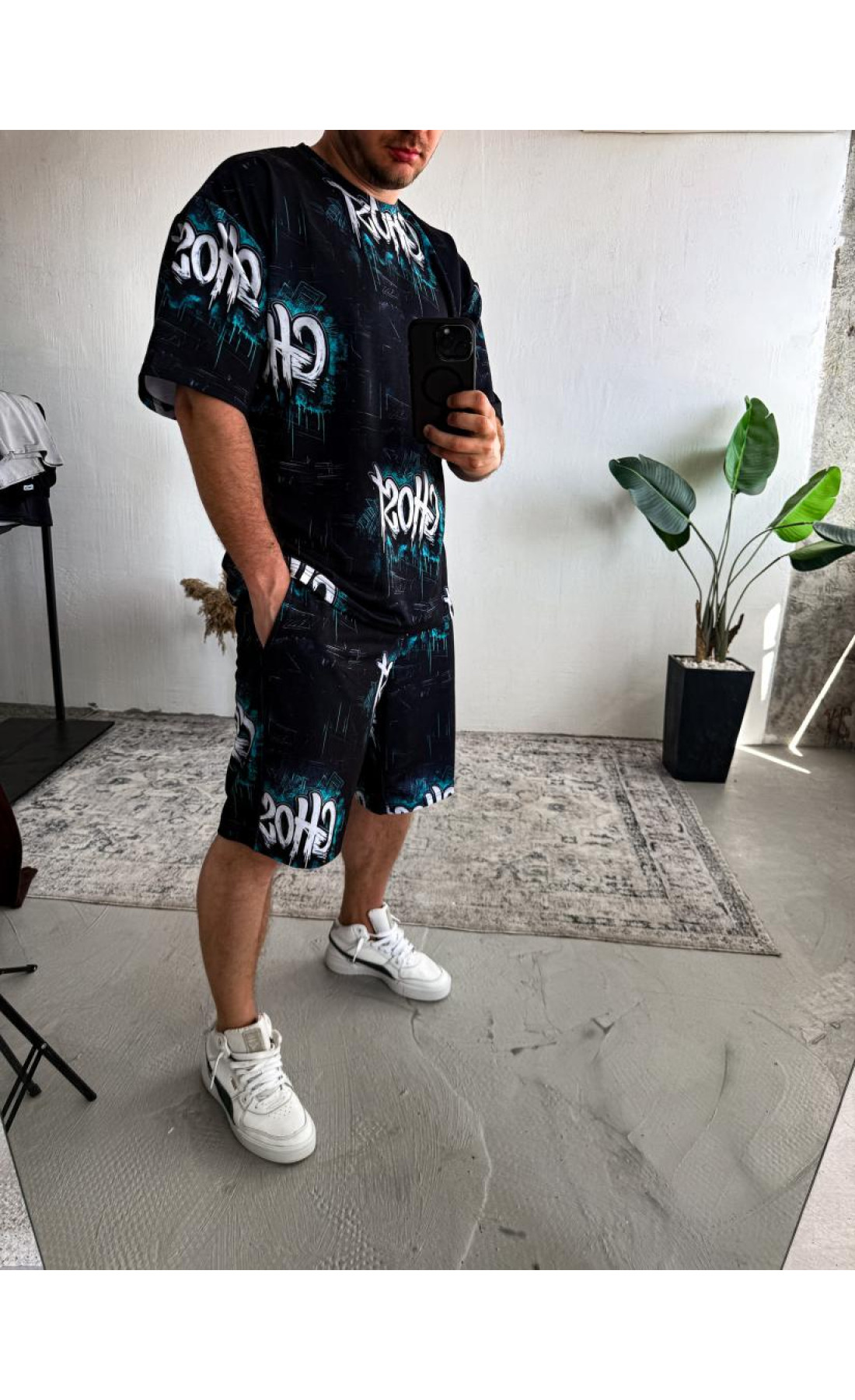 Комплект футболка шорти чоловічий оверсайз стильний літо трикотаж