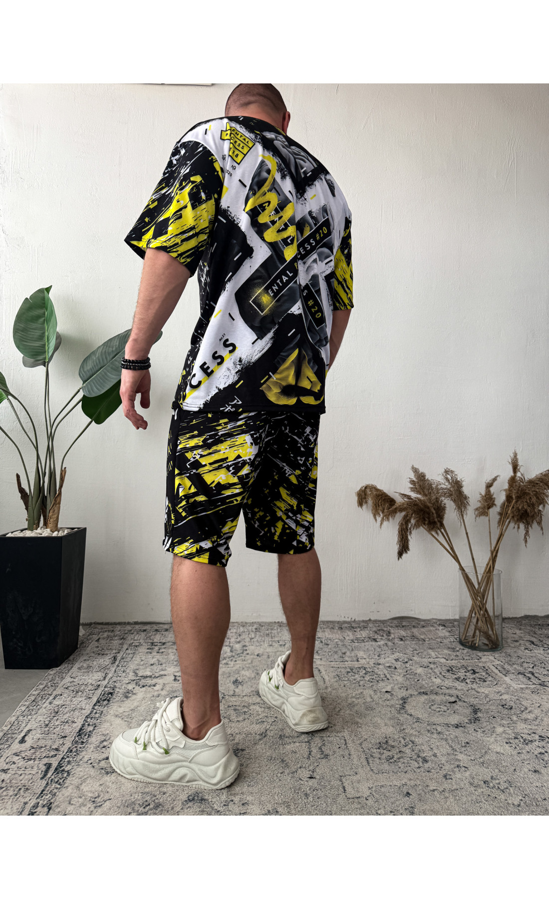 Комплект футболка шорти чоловічий оверсайз літо весна осінь з принтом