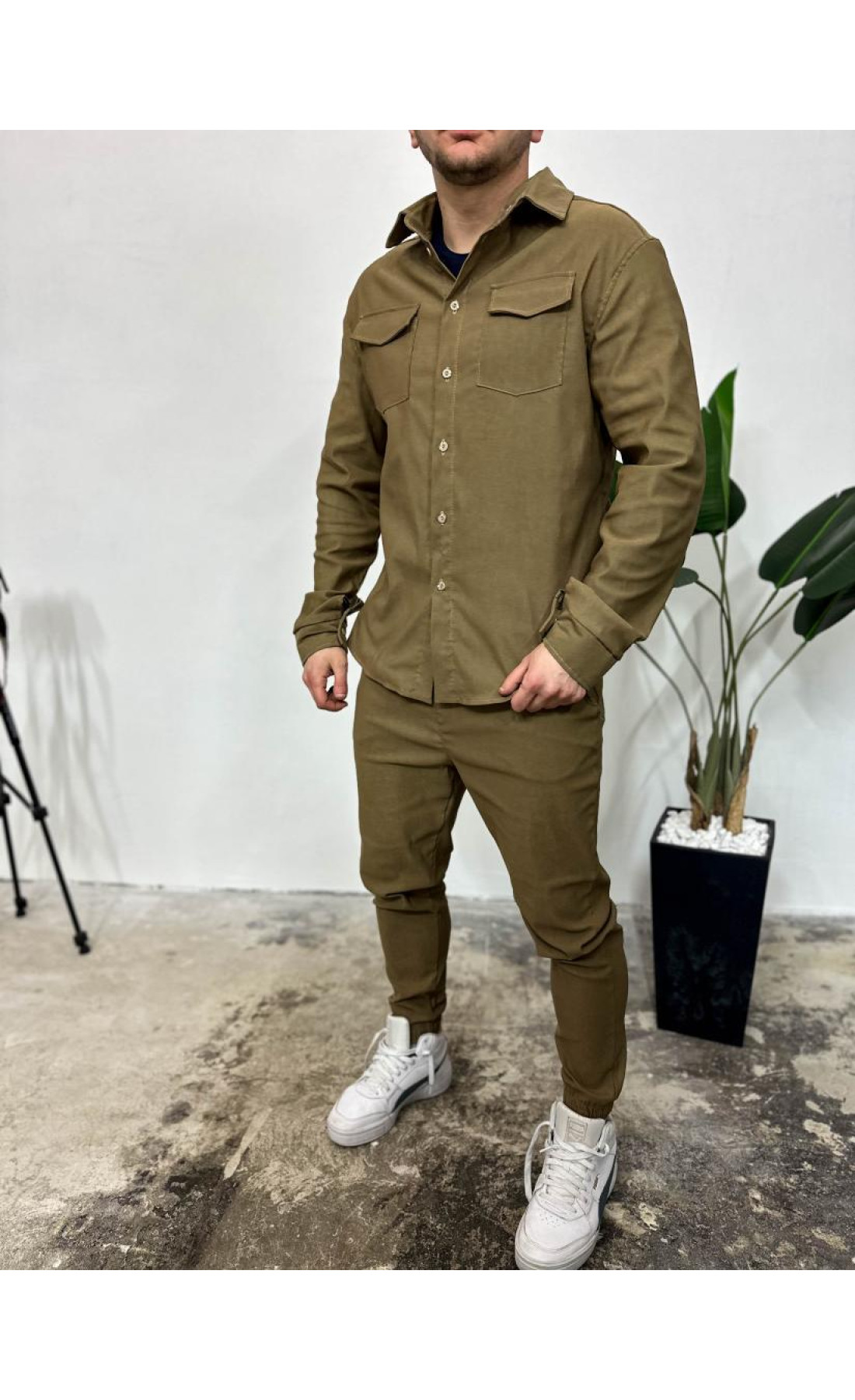 Коричневий котовий костюм (сорочка, штани)