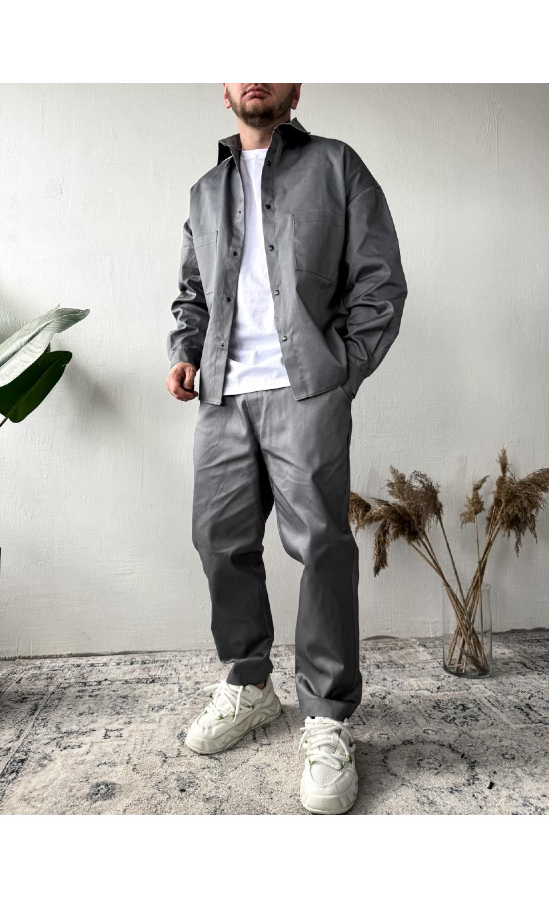 Костюм чоловічий котоновий сорочка штани щільний