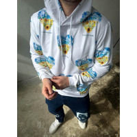 Чоловіче біле патріотичне худі з капюшоном