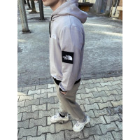Однотонний чоловічий світло-сірий худі the north face з капюшоном