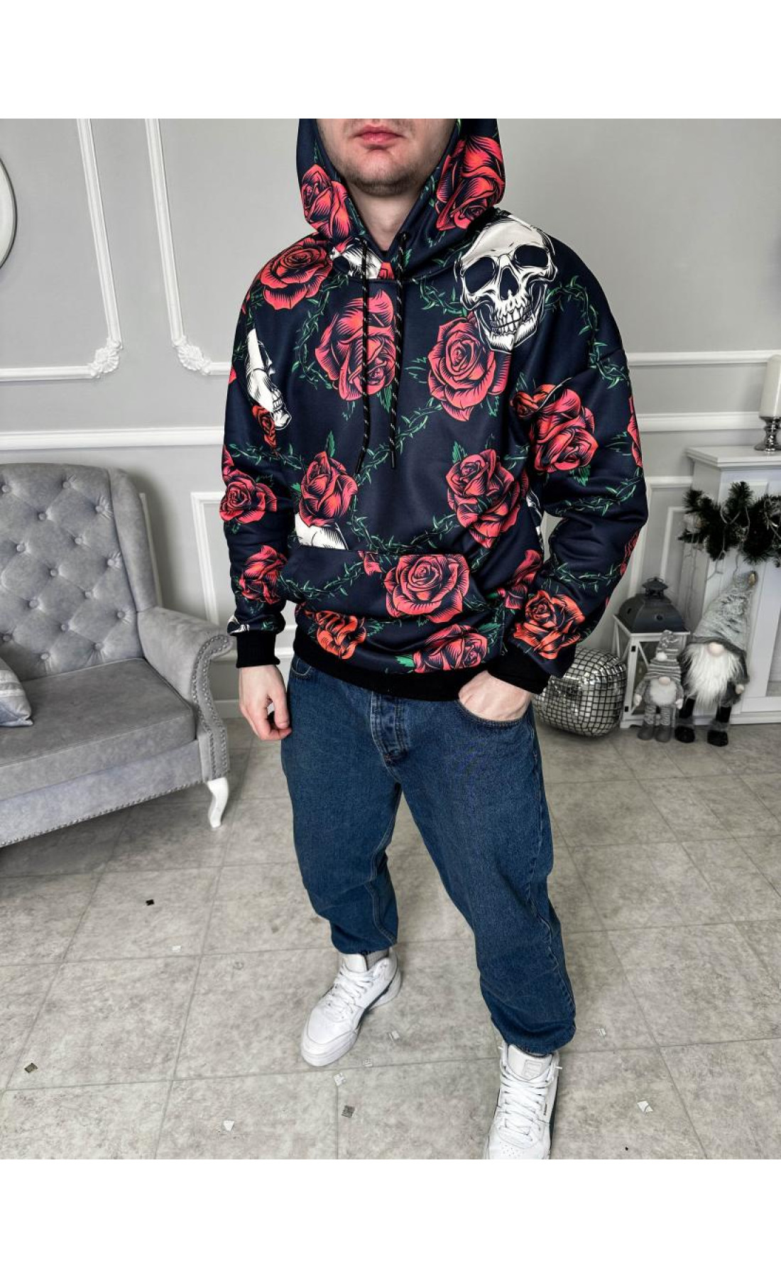 Худі чоловіче весна літо осінь принт трикотаж на флісі