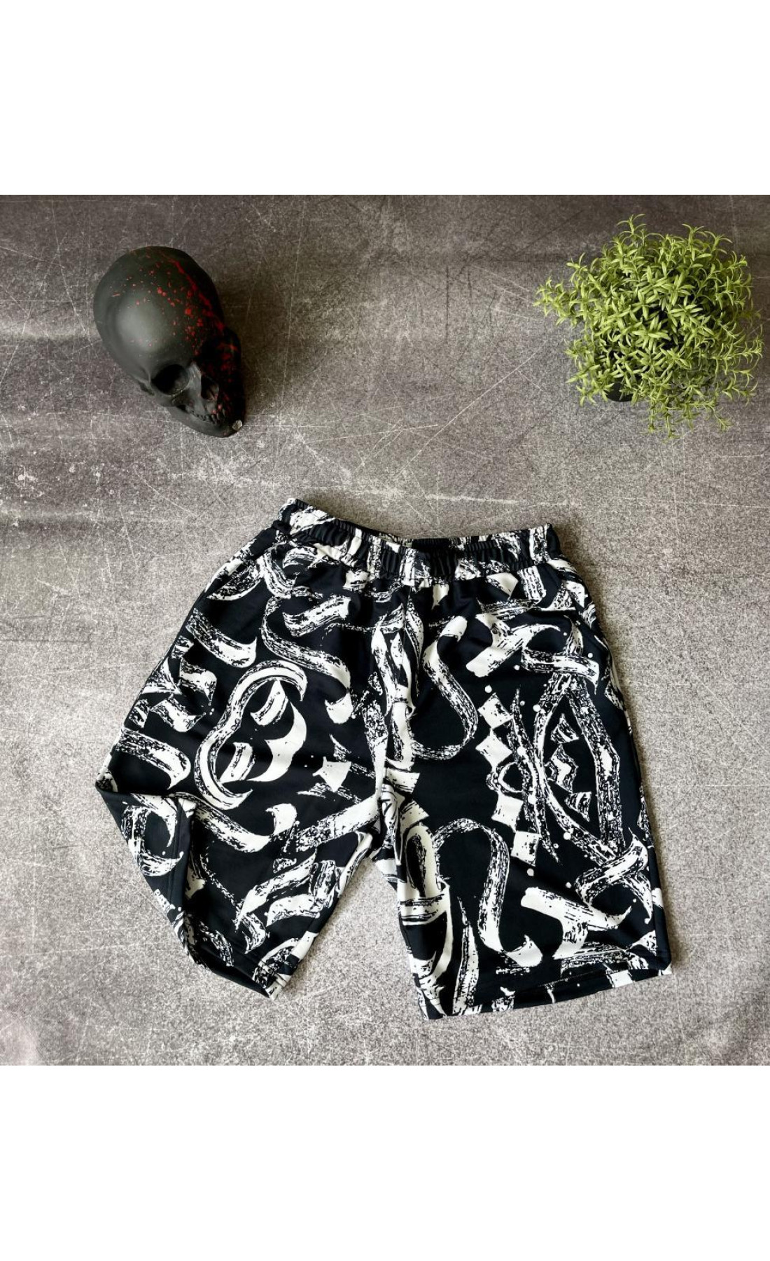 Чоловічі чорні легкі літні трикотажні шорти зі стильним дизайном