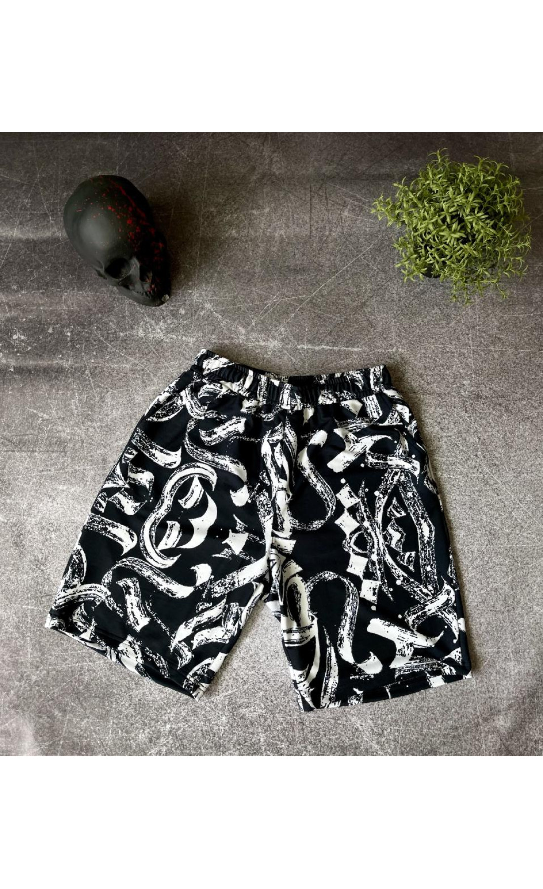 Чоловічі чорні легкі літні трикотажні шорти зі стильним дизайном