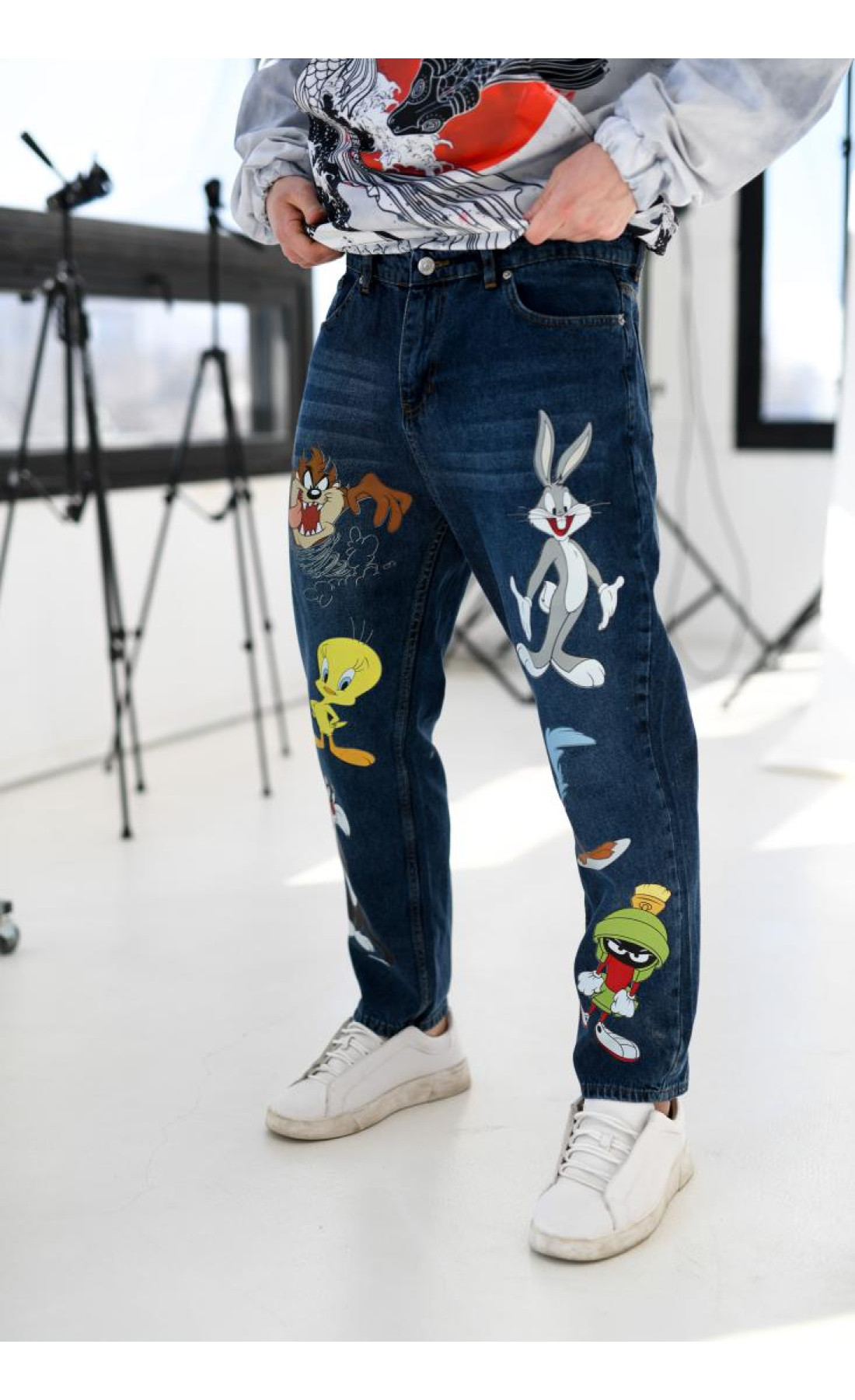 Джинси дтф чоловічі  весна літо з малюнком