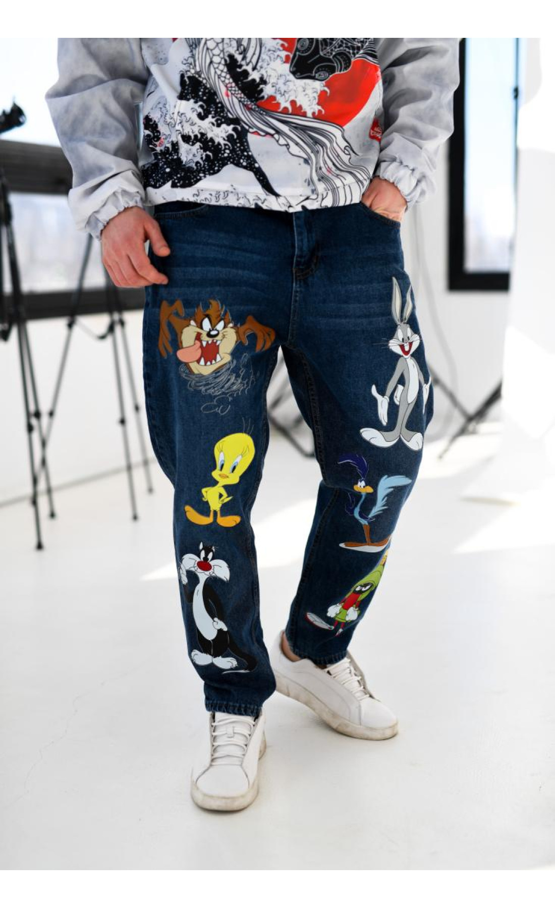 Джинси дтф чоловічі  весна літо з малюнком