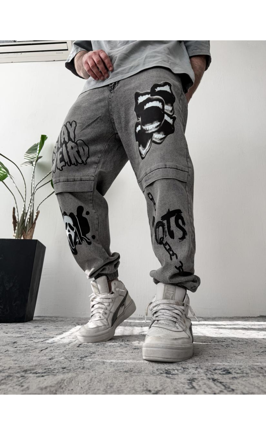 Джинси дтф чоловічі  джогери сірого кольори