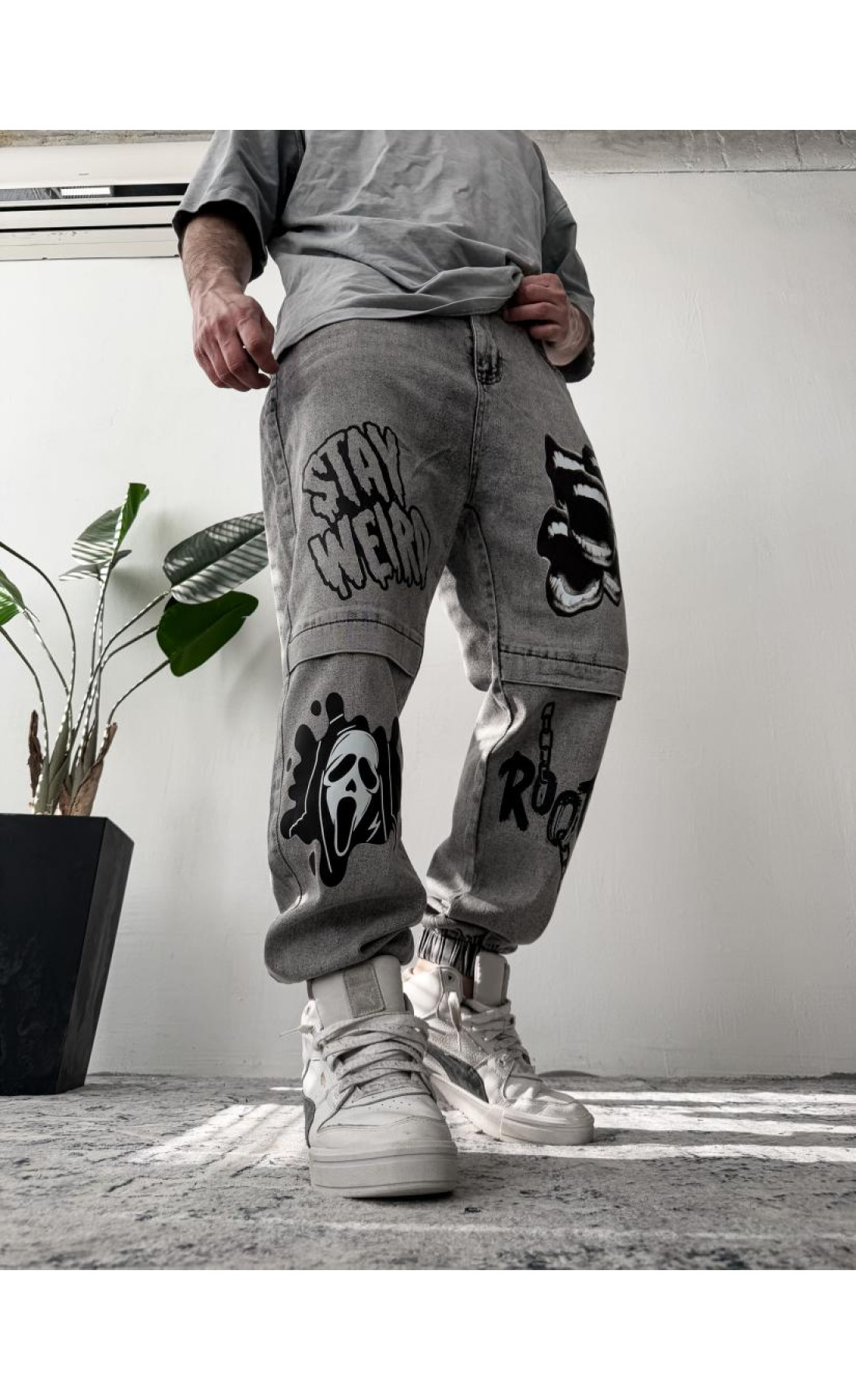 Джинси дтф чоловічі  джогери сірого кольори