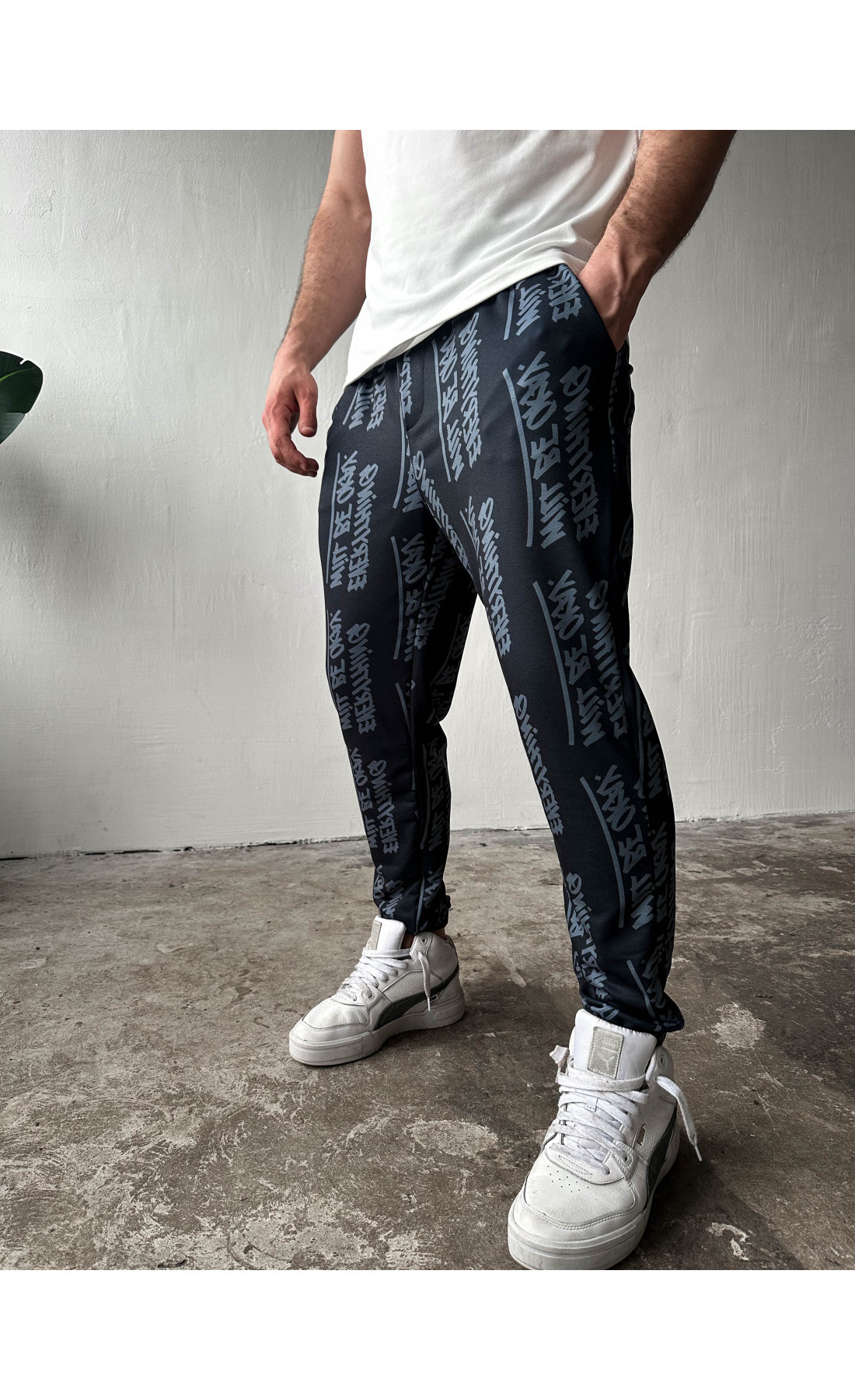 Спортивні штани літо осінь трикотаж принт