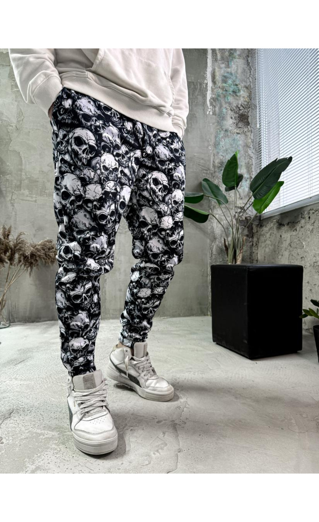 Утеплені спортивні штани чоловічі на флісі принт зима