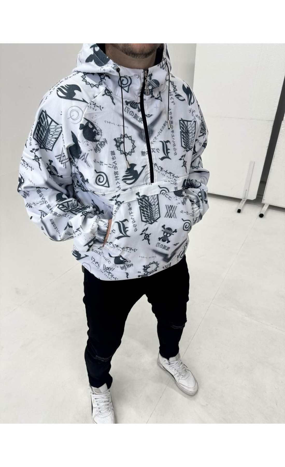 Анорак котон капюшон трикотаж на підкладці принт