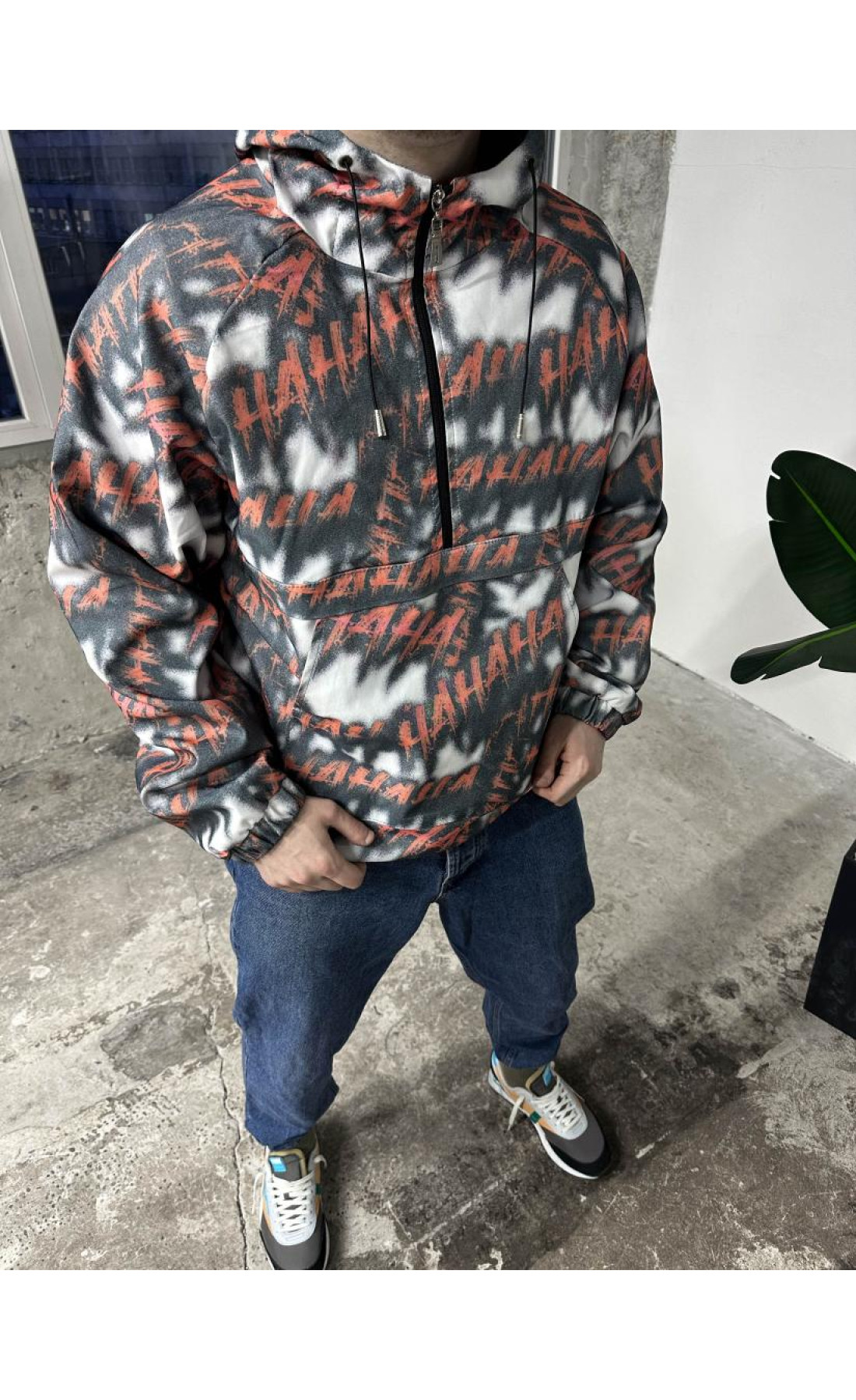 Анорак котон капюшон трикотаж на підкладці принт