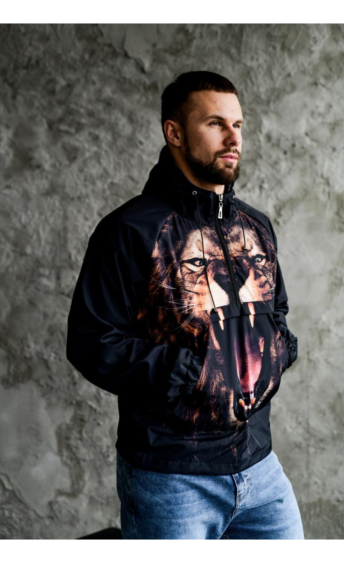 Анорак чоловічий на підкладці не утеплений весна за капюшоном чоловічий одяг