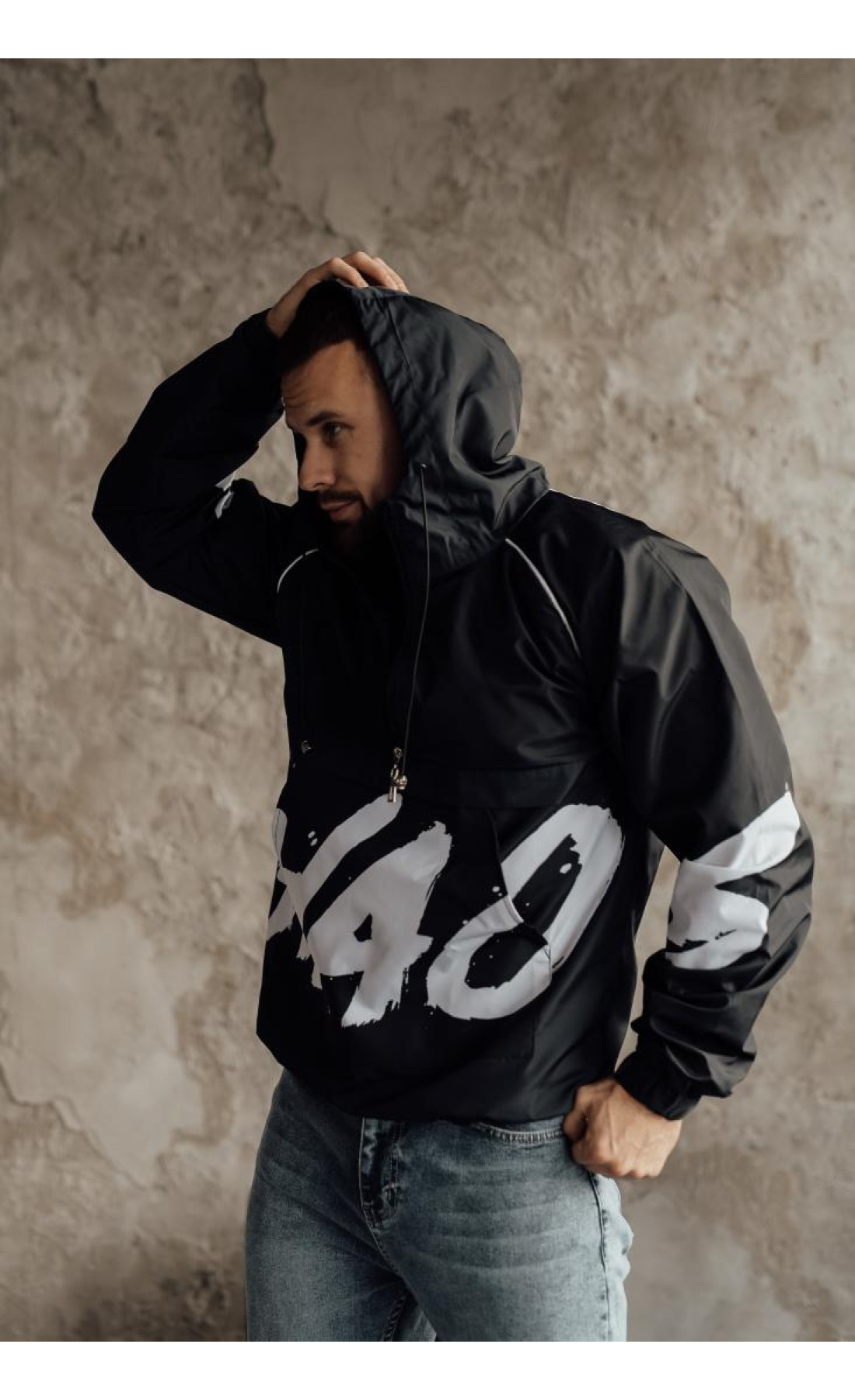 Анорак чоловічий на підкладці не утеплений весна за капюшоном чоловічий одяг