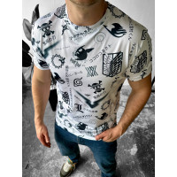 Біла легка чоловіча футболка з яскравим дизайном