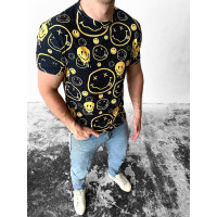 Чорна комфортна чоловіча футболка з яскравим дизайном