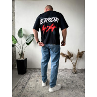 Футболка оверсайз легка темного кольору з принтом