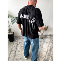 Футболка оверсайз легка темного кольору з принтом