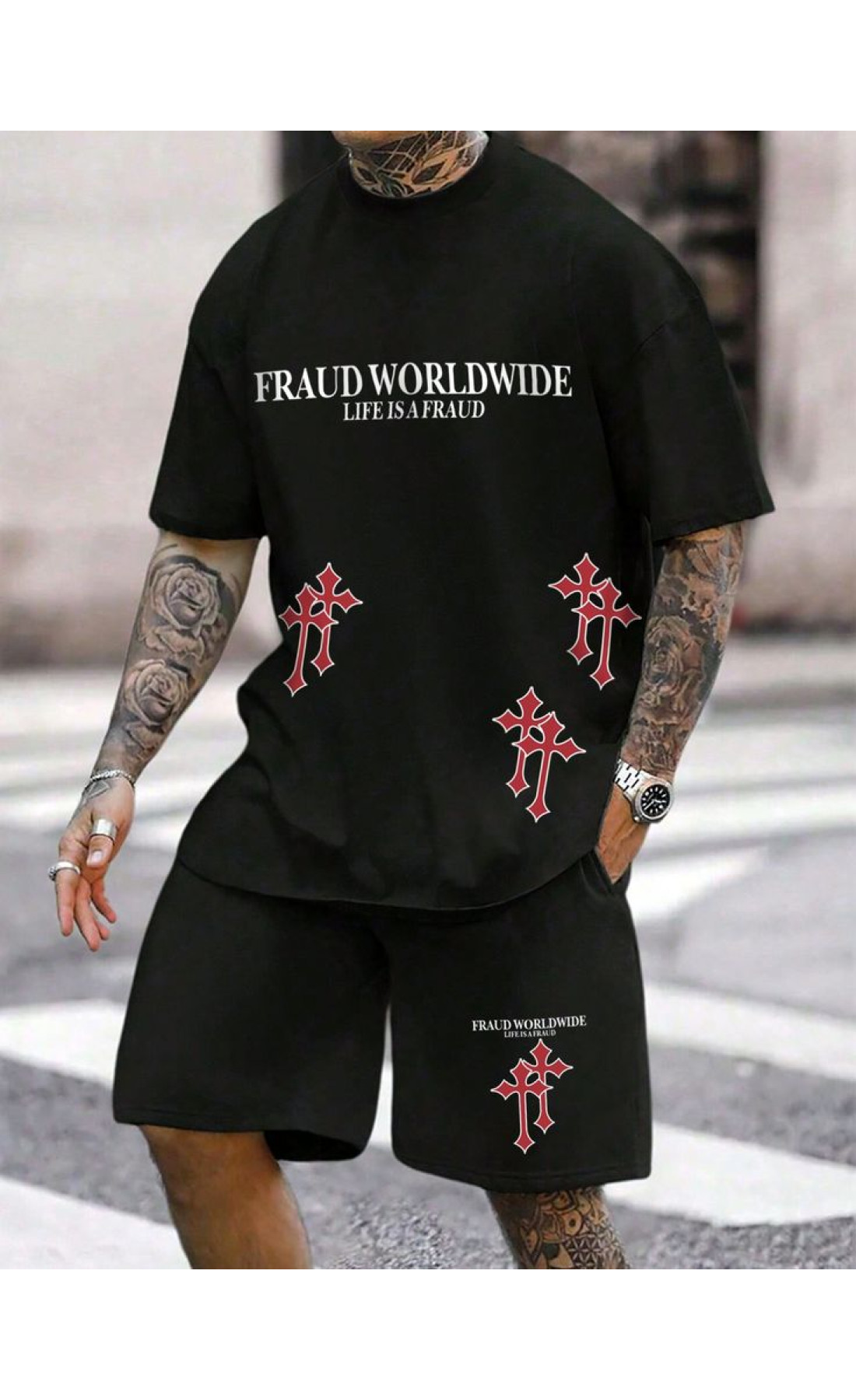 Комфортний чоловічий чорний літній спортивний костюм