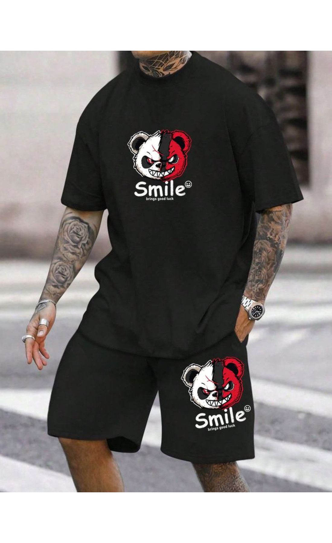 Чоловічий легкий чорний літній спортивний костюм