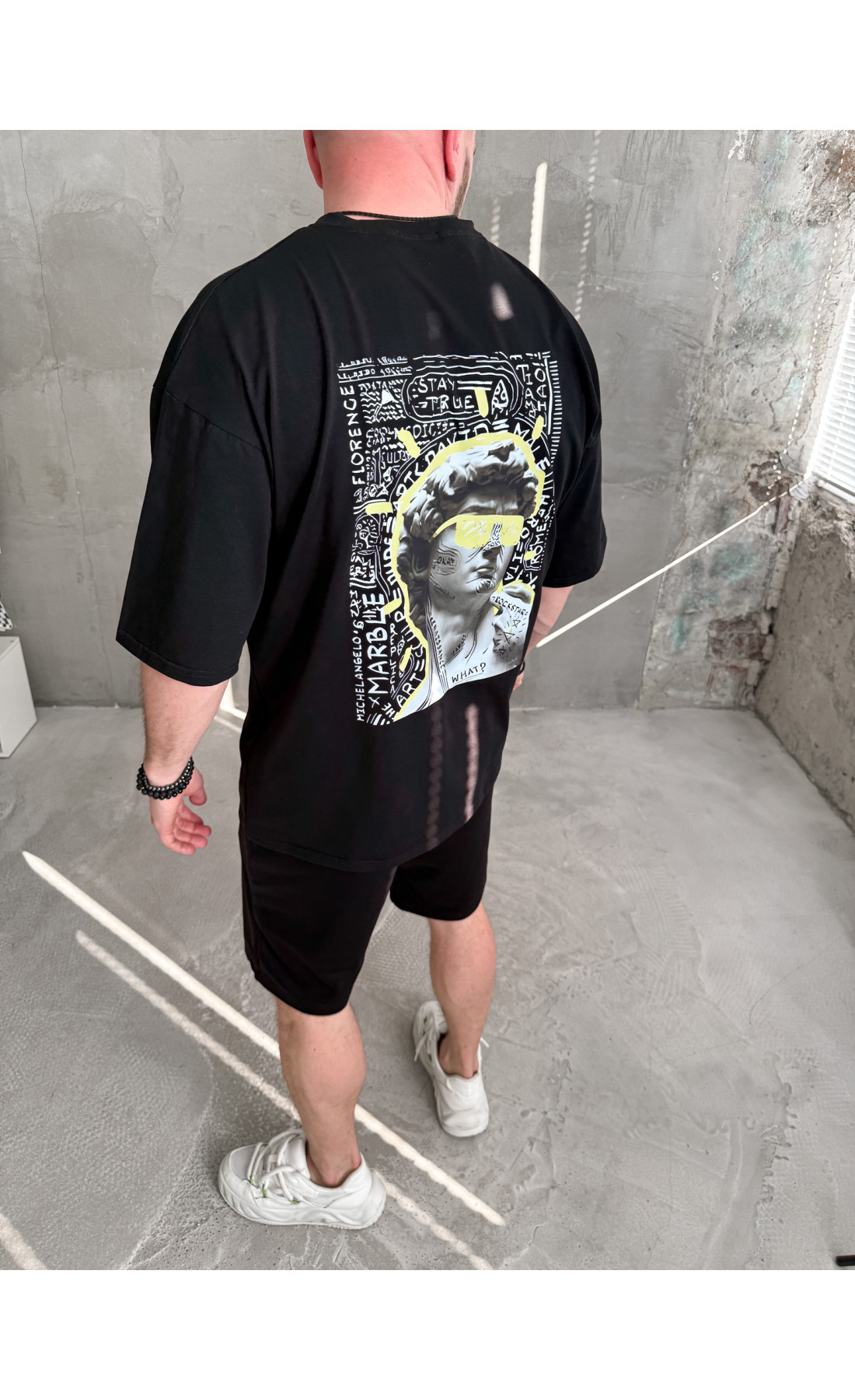 Комплект чоловічий футболка шорти оверсайз літо весна